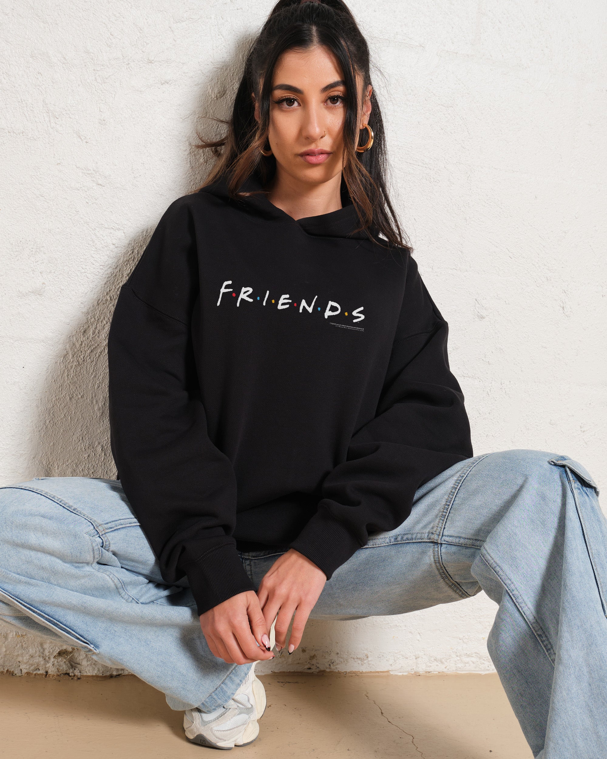 Friends fashion black hoodie womens