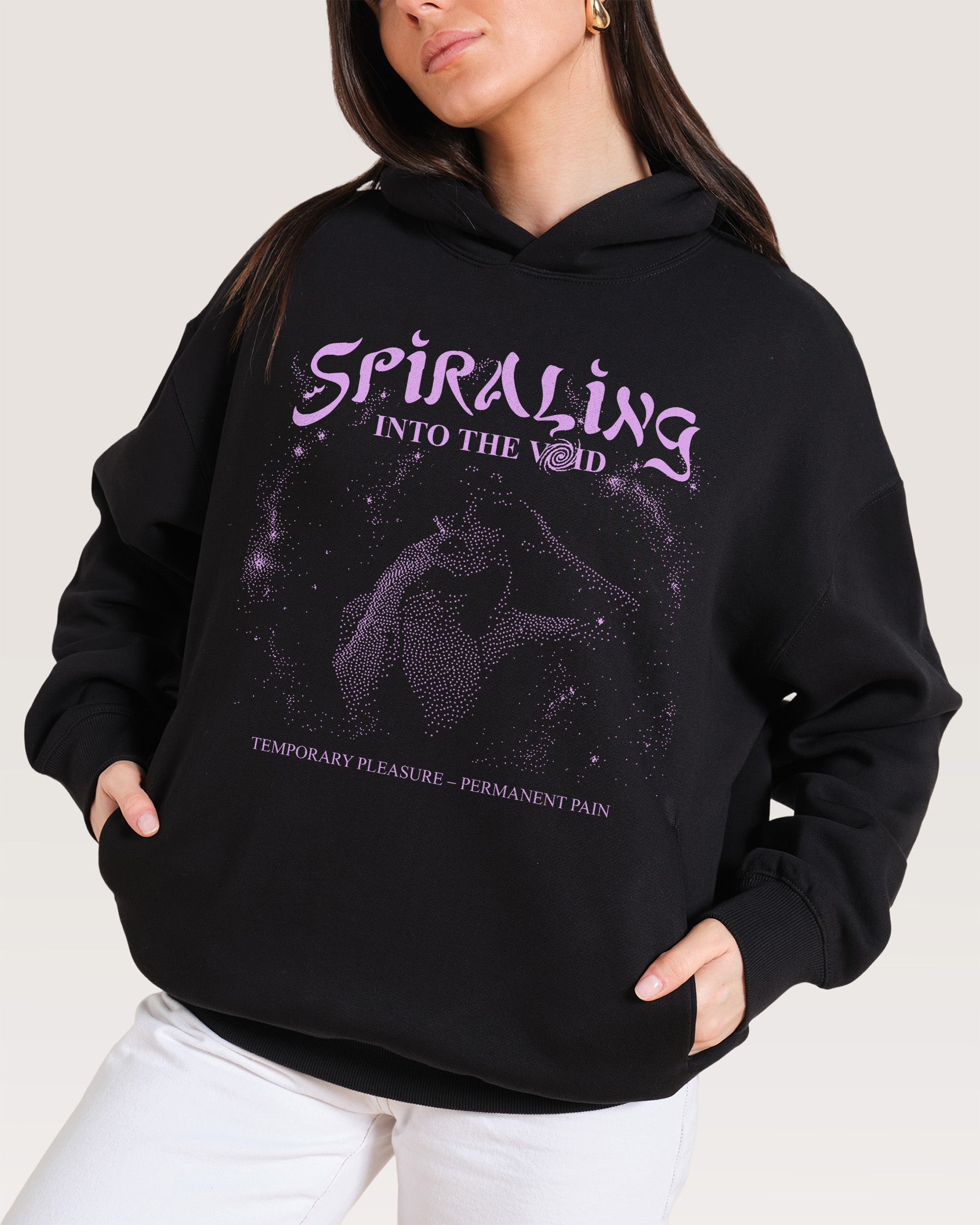 Spiralling Into the Void Black Hoodie