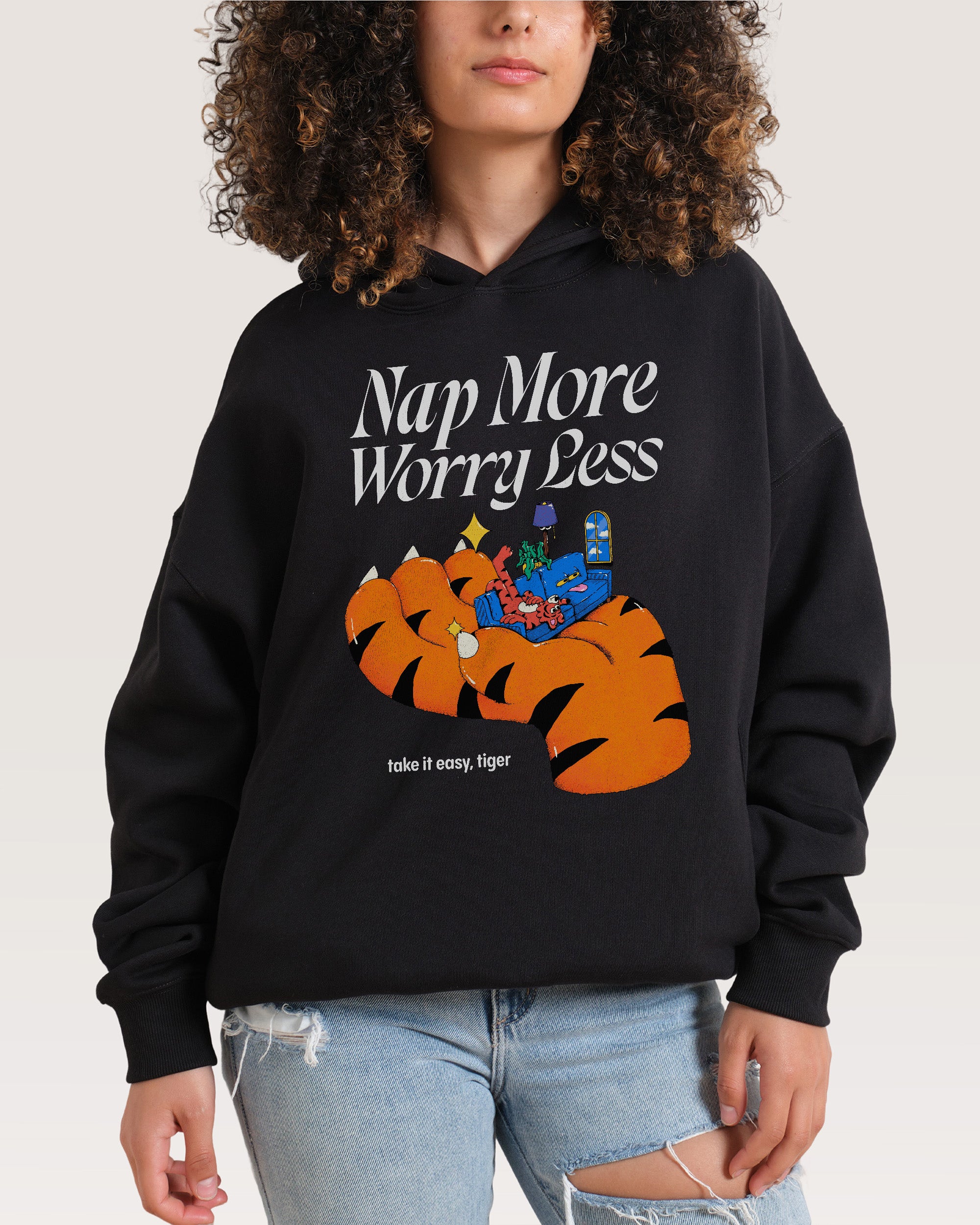 Nap More Black Hoodie