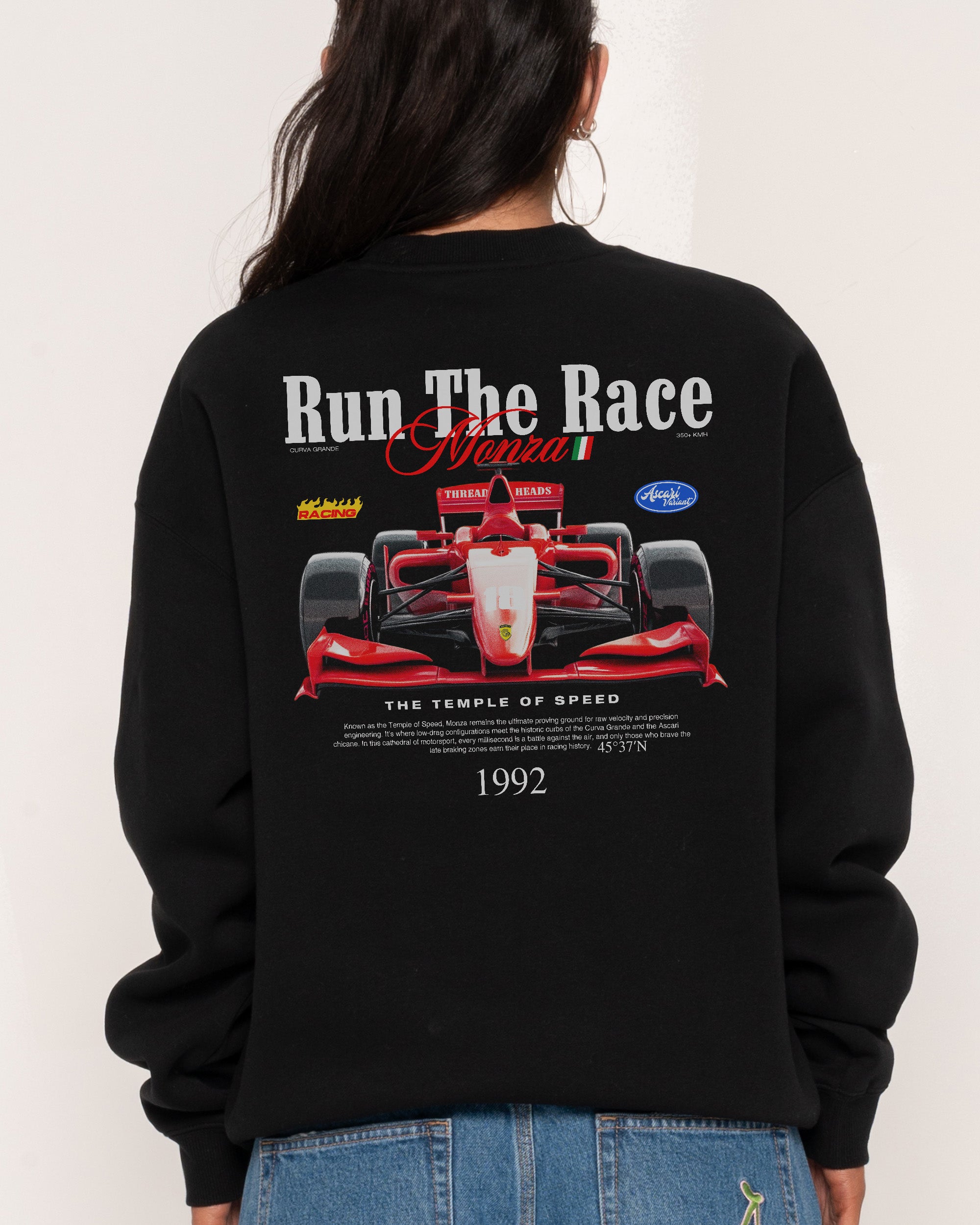Run the Race Black Sweatshirt