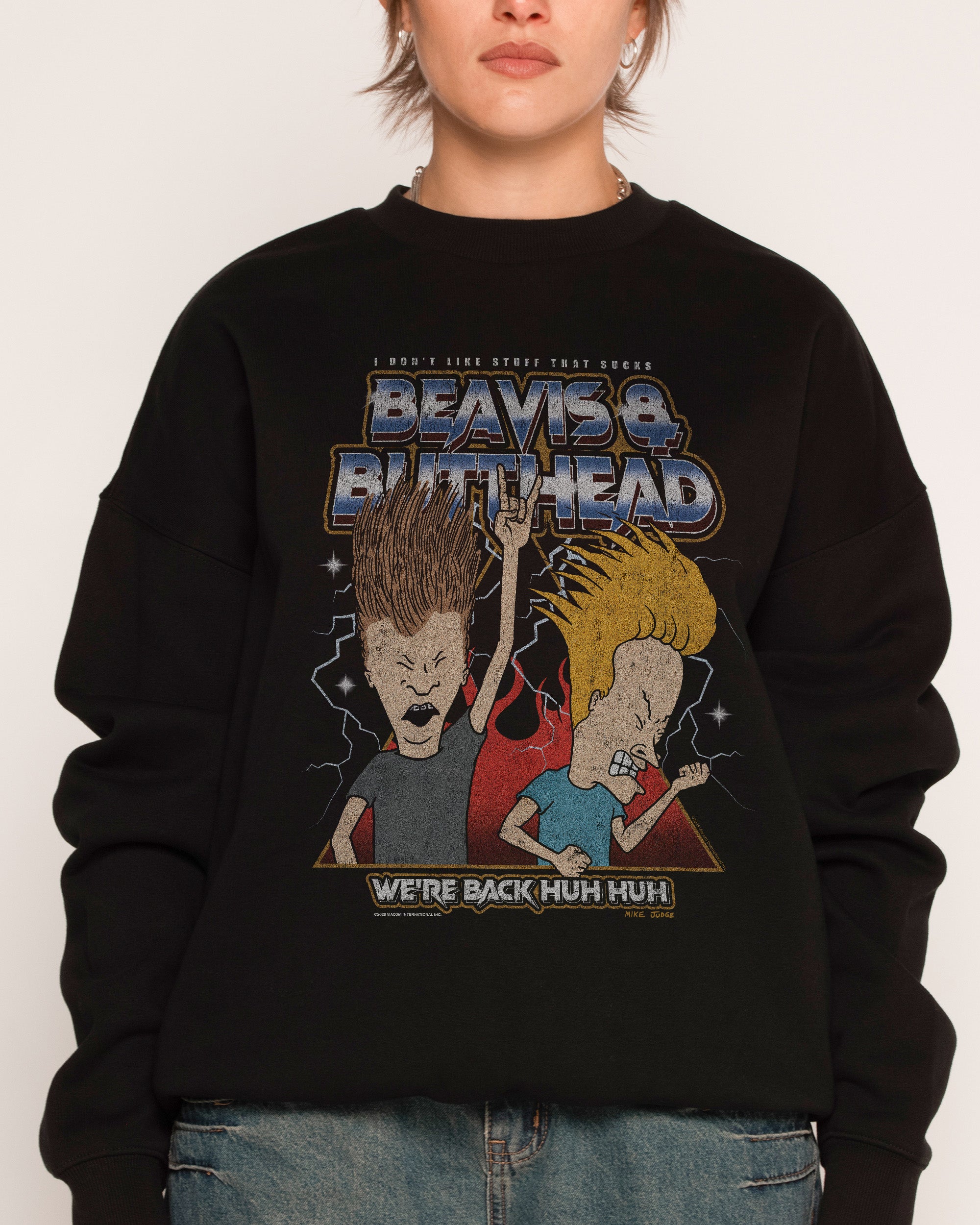 Heh Heh Metalheads Black Sweatshirt