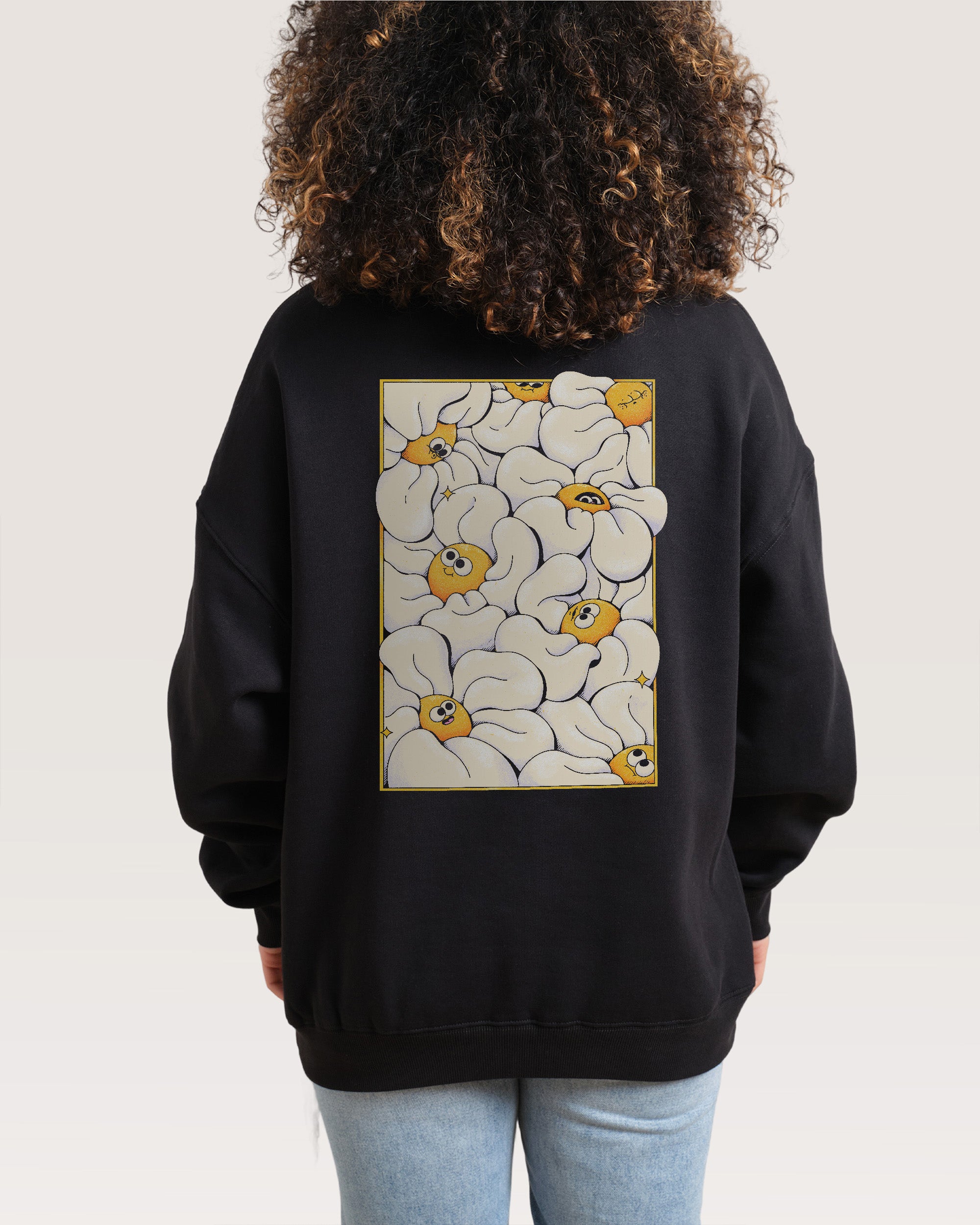 Among the Daisies Black Sweatshirt