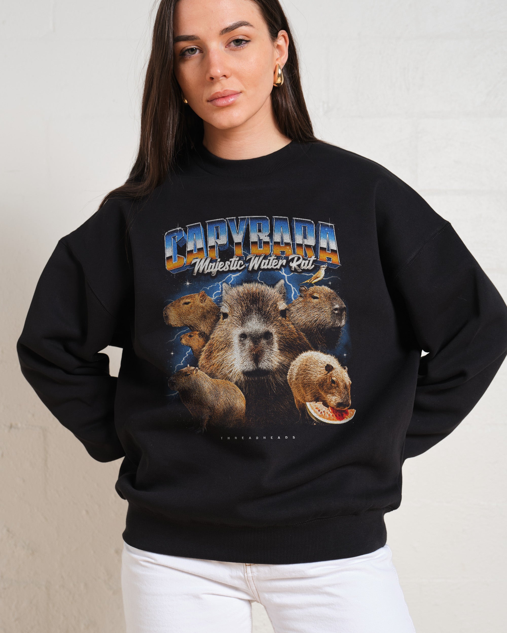 Capybara Water Rat Sweatshirt Australia Online Black