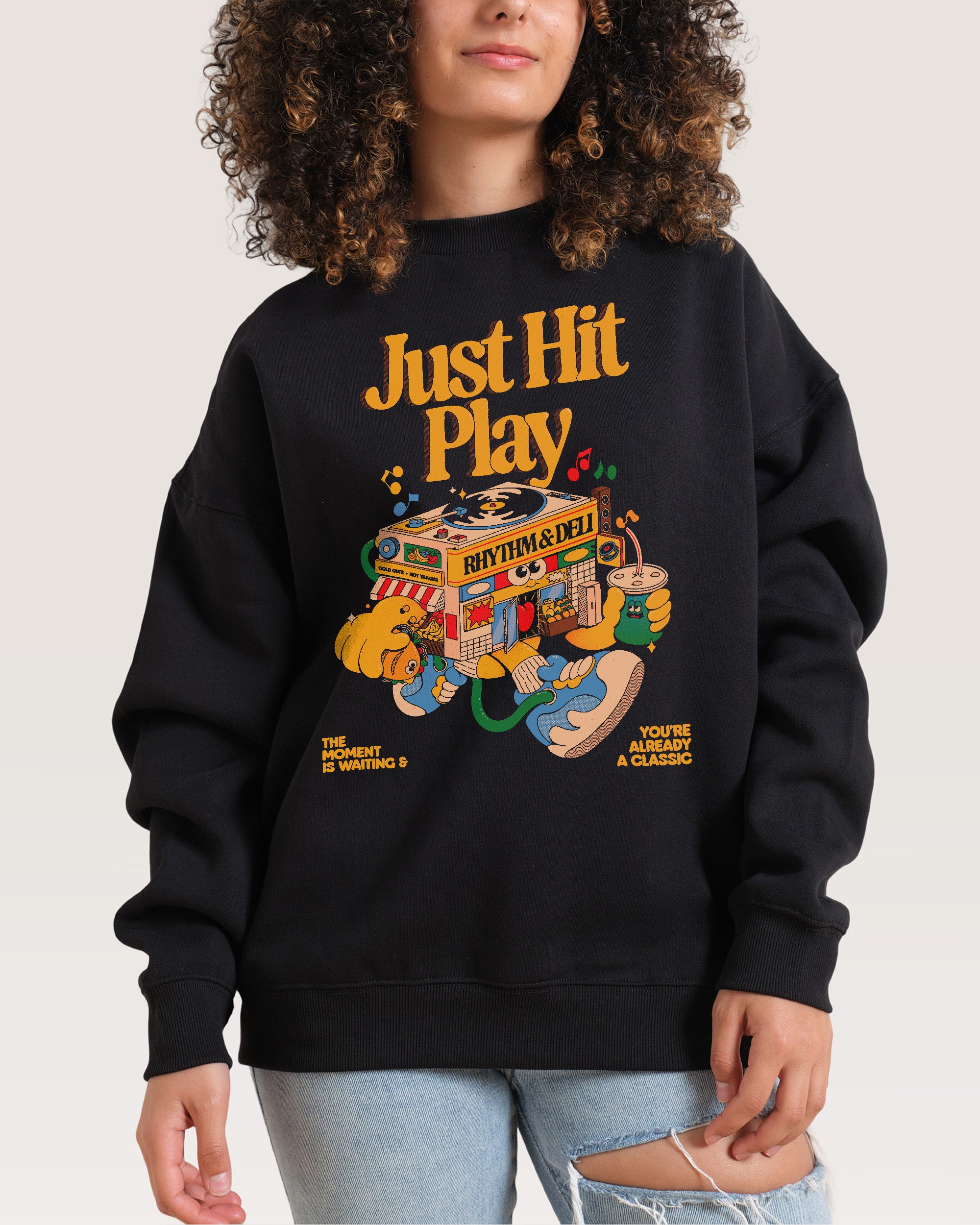 Just Hit Play Black Sweatshirt
