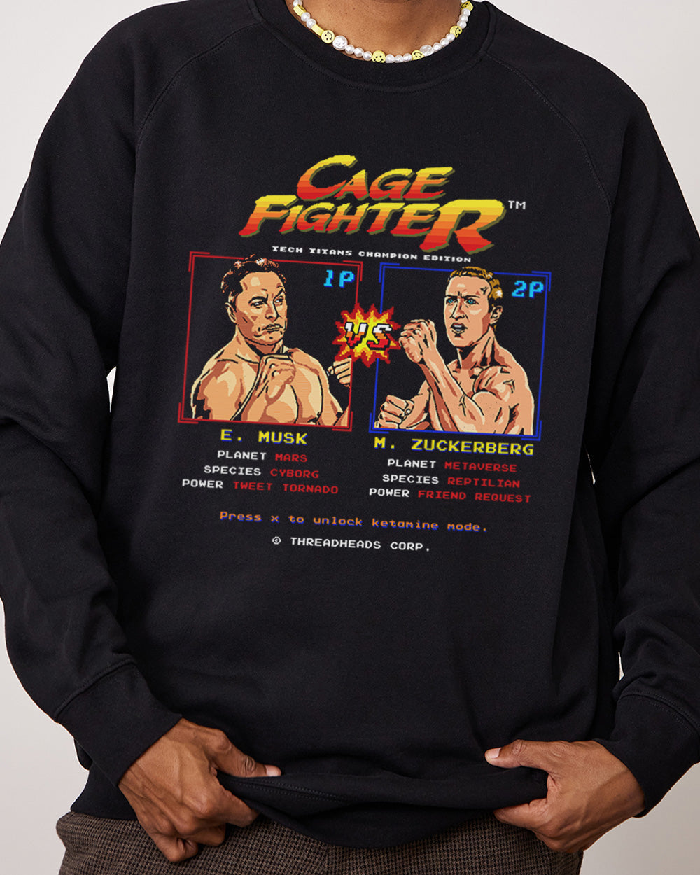 Cage Fighter - Elon vs Zuckerberg Jumper Australia Online #colour_black