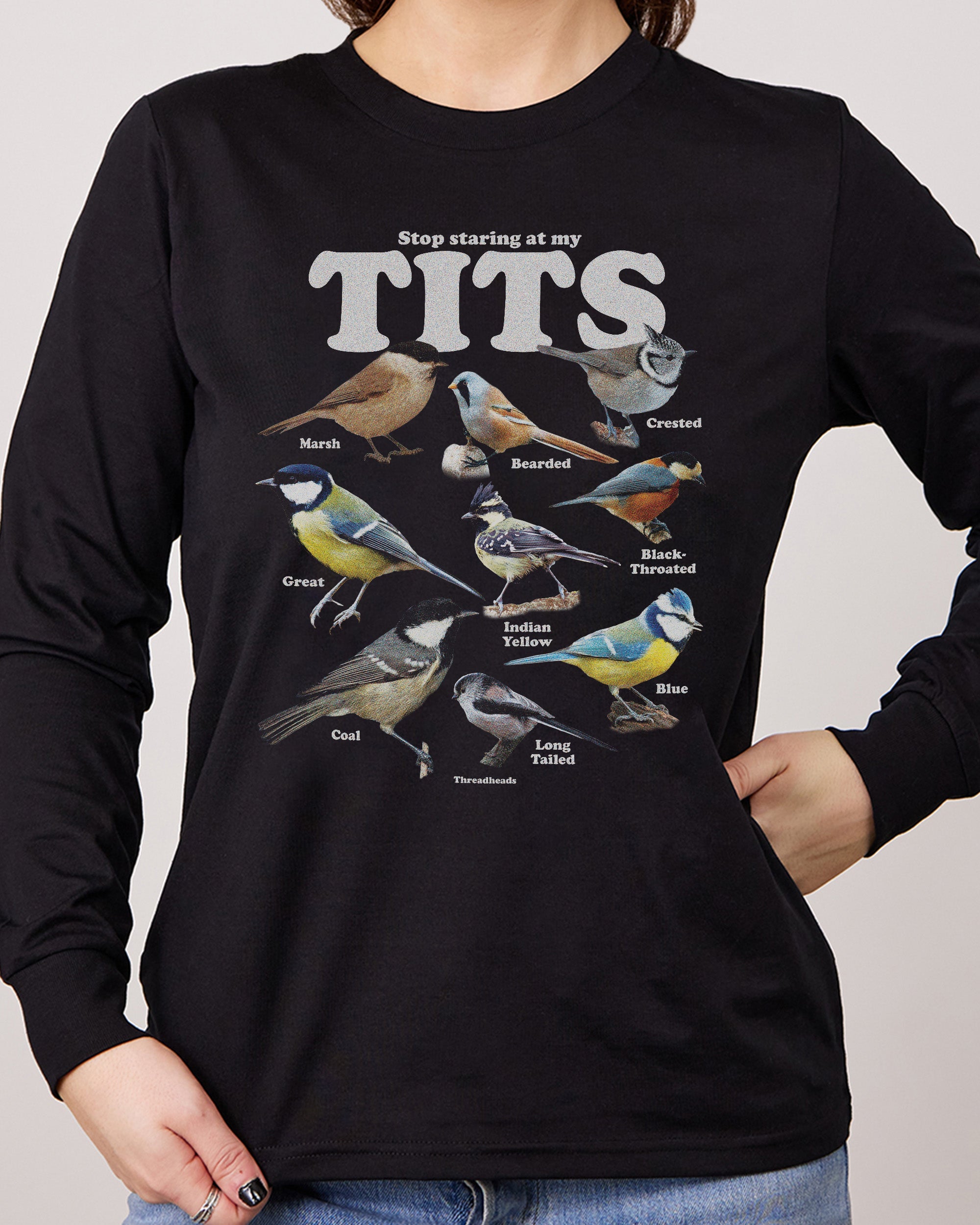 Stop Staring At My Tits Long Sleeve Australia Online Black