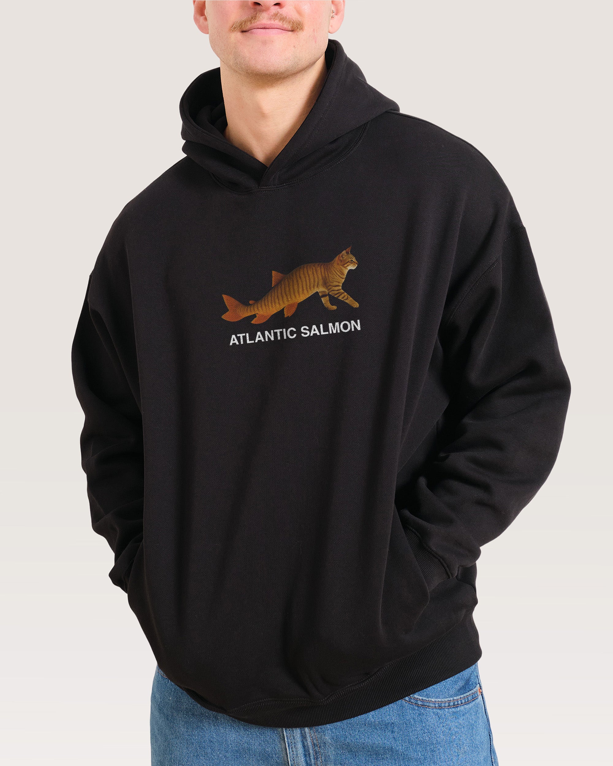 Ate Too Much Salmon Black Hoodie