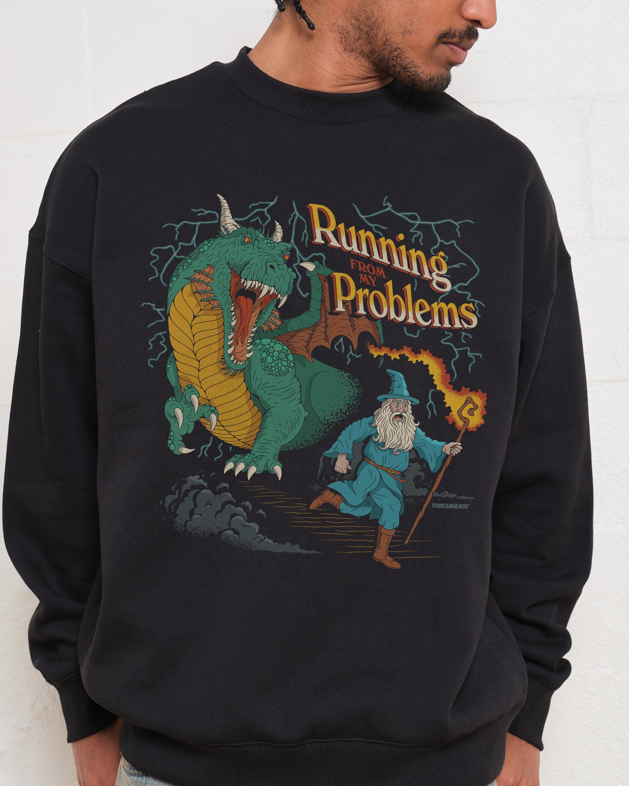 Running From My Problems Dragon  Sweatshirt