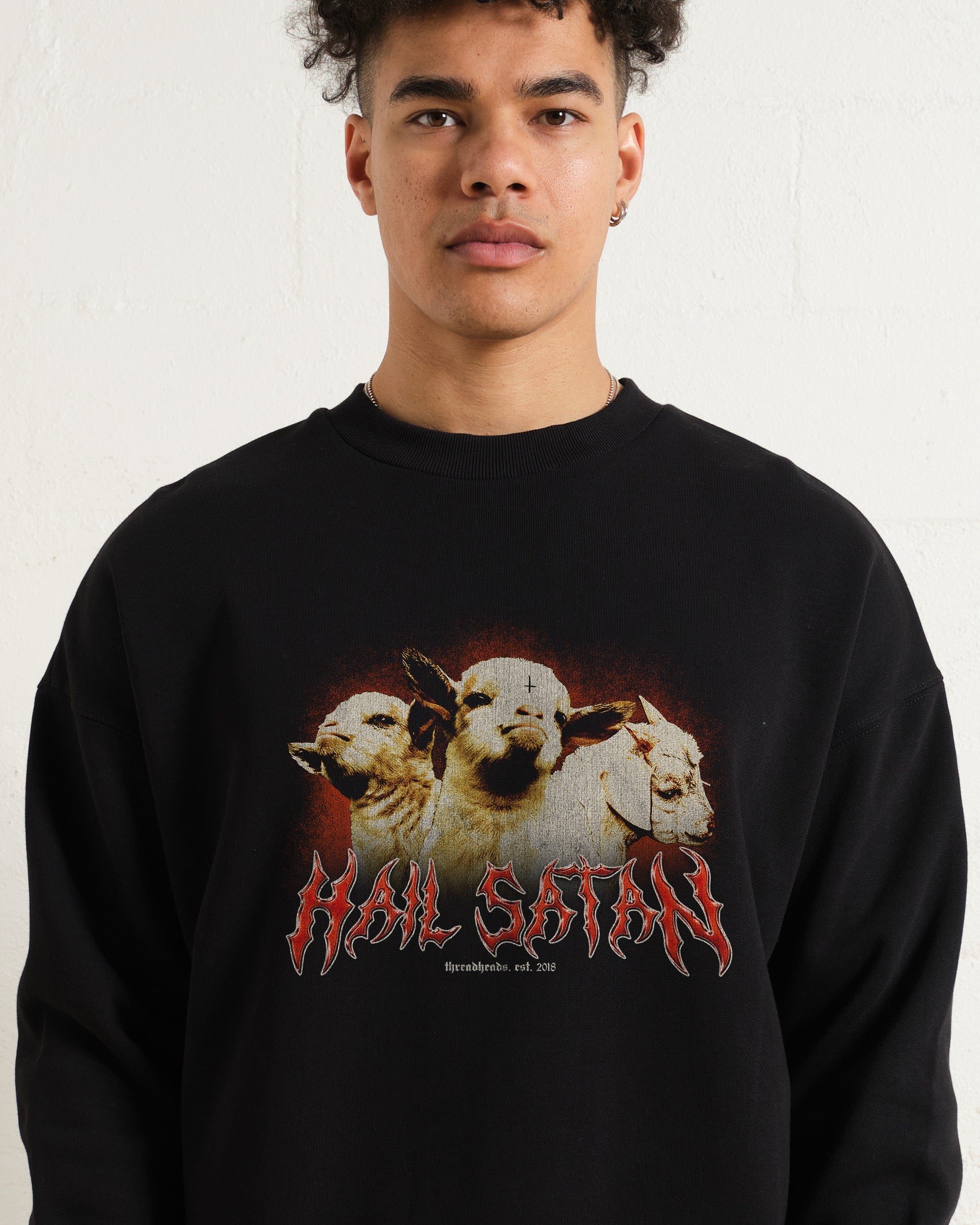 Hail Satan Sweatshirt Australia Online Black