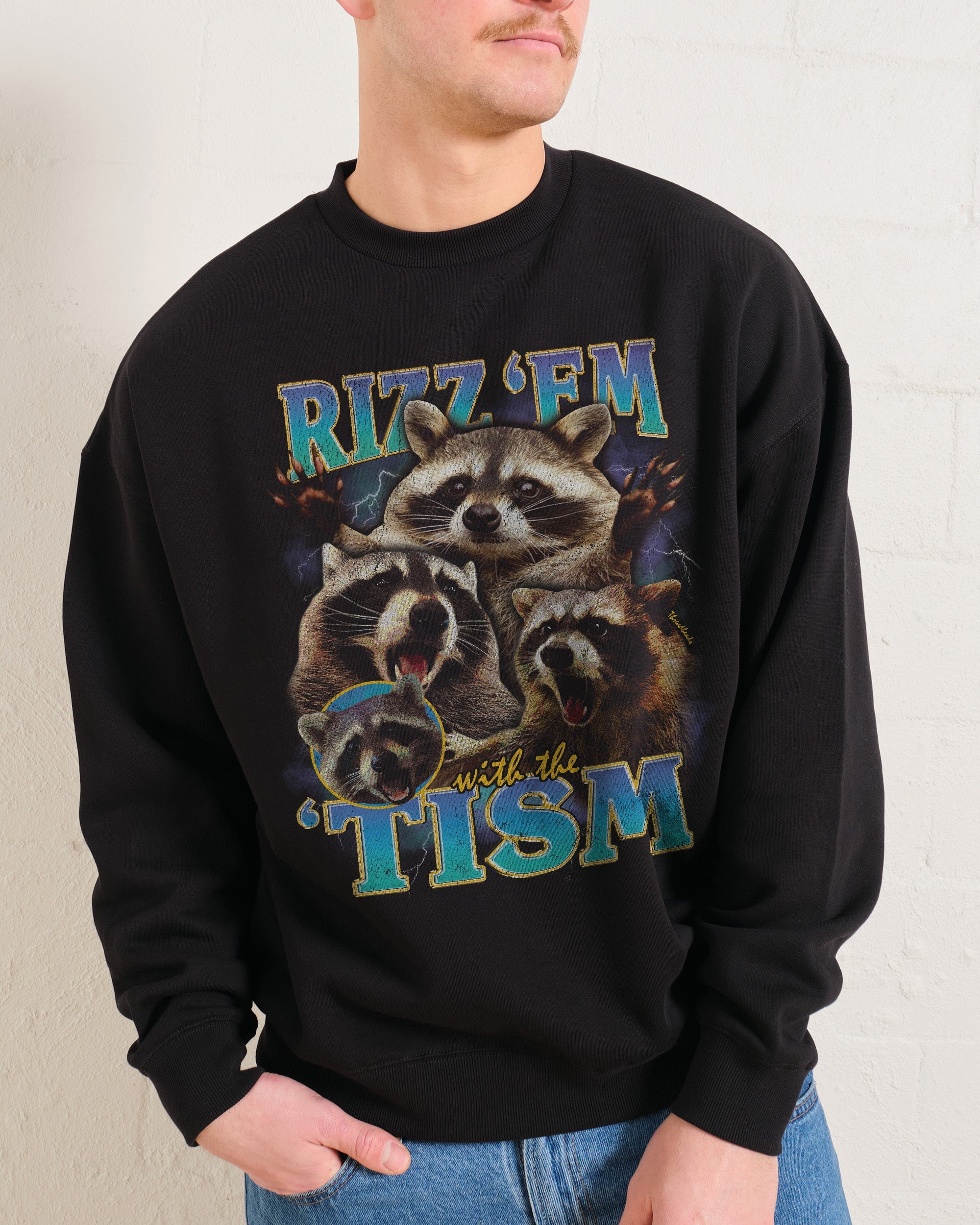 Rizz 'Em With the 'Tism Sweatshirt Australia Online Black