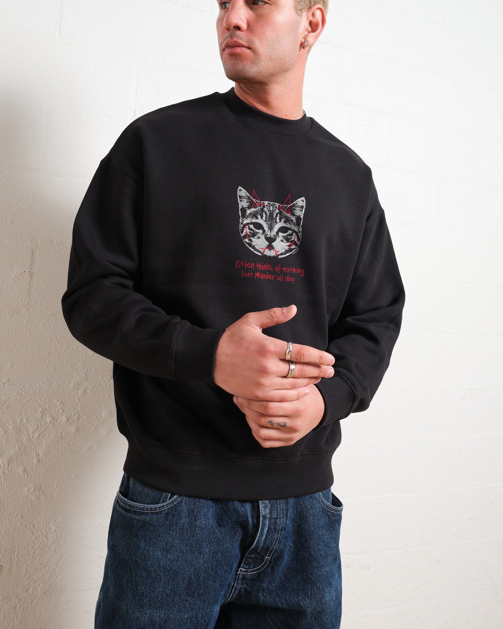 Demon Kitten Sweatshirt Australia Online Black