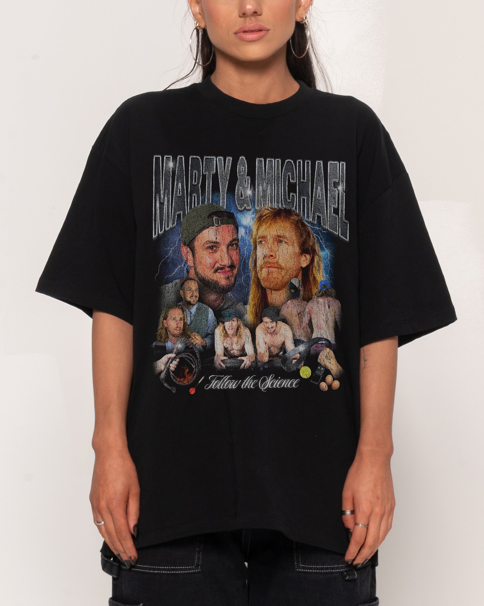 Marty & Michael Bootleg Black Oversized Tee