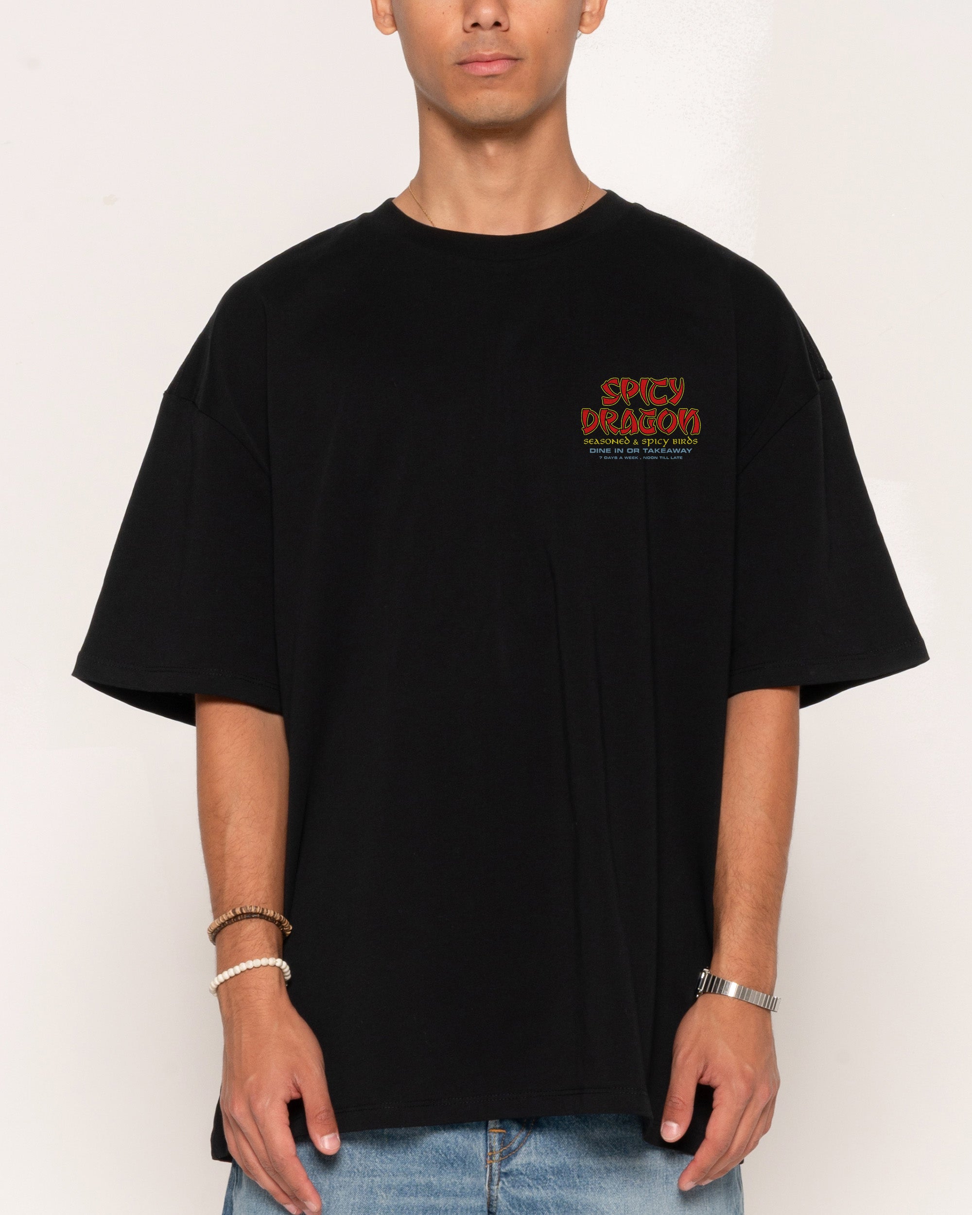 Spicy Dragon Black Oversized Tee