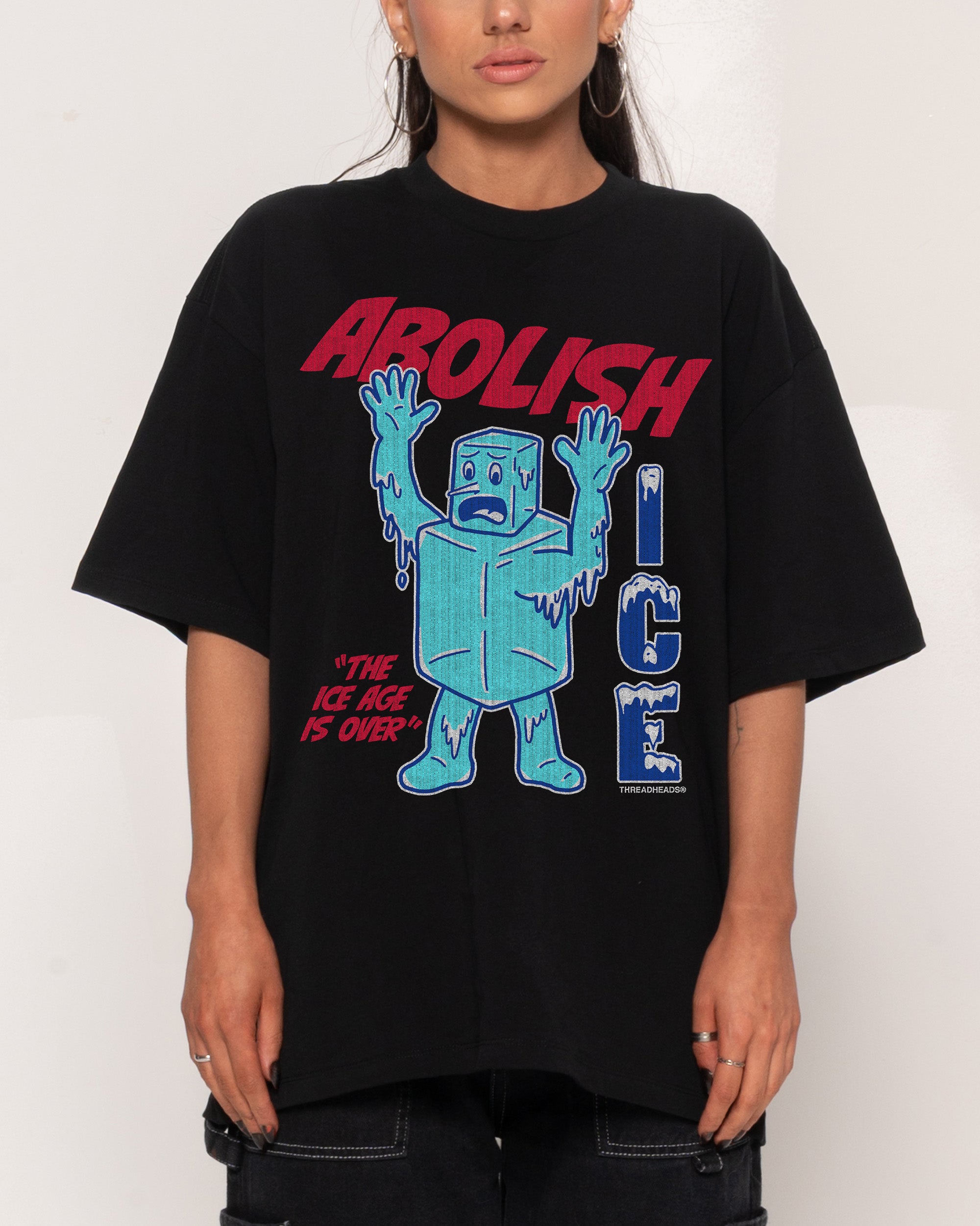 Abolish Ice Black Oversized Tee
