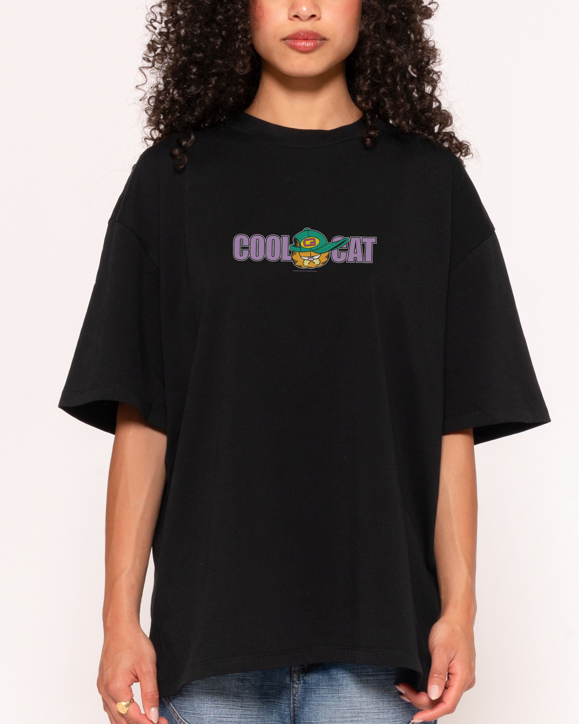 Cool Cat Black Oversized Tee