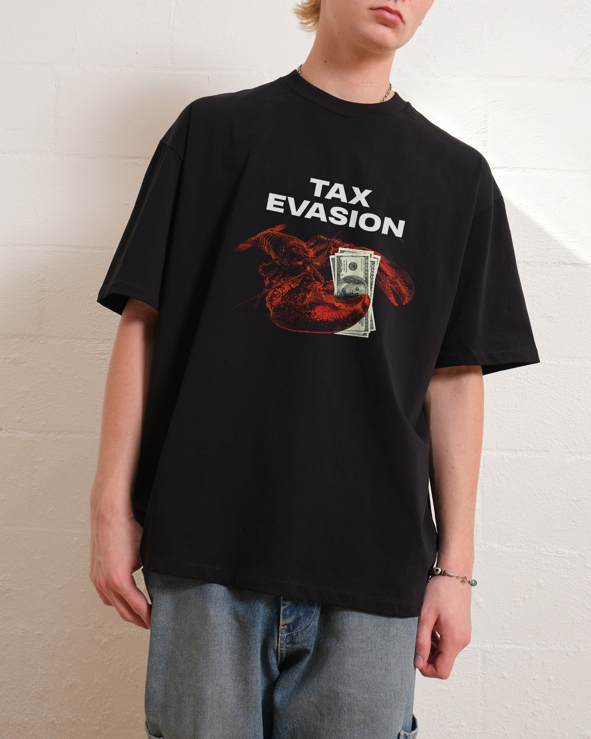 Tax Evasion Oversized Tee Australia Online Black