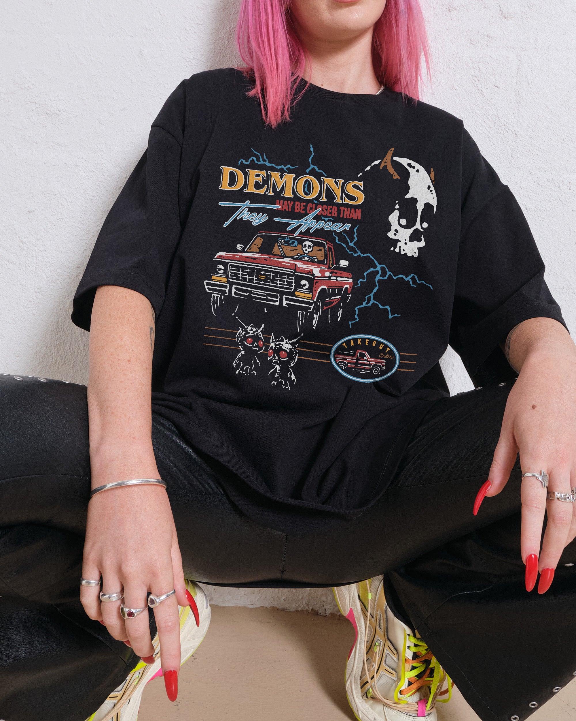 Demons May Be Closer Than They Appear Oversized Tee