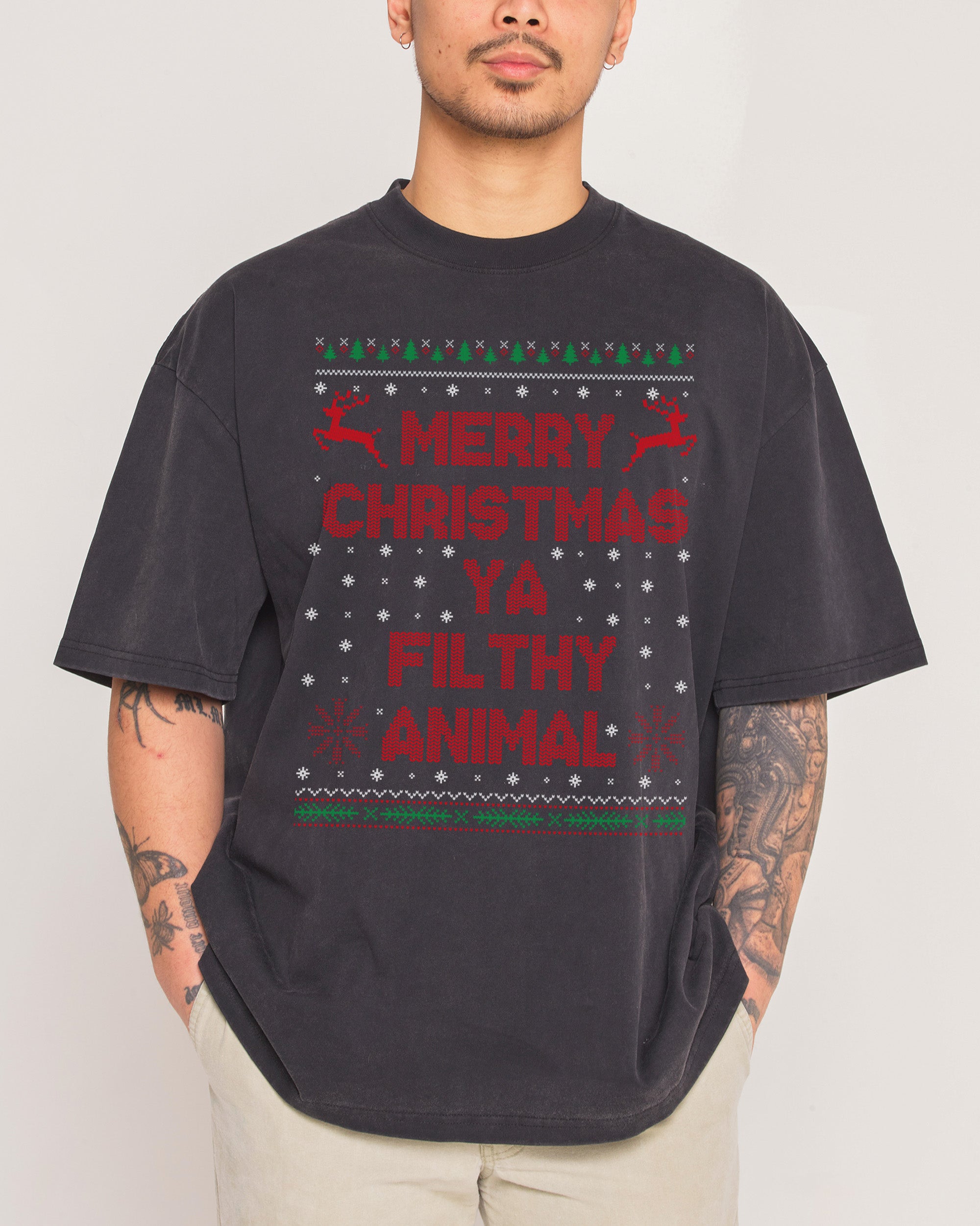 Merry Christmas Ya Filthy Animals Wash Tee