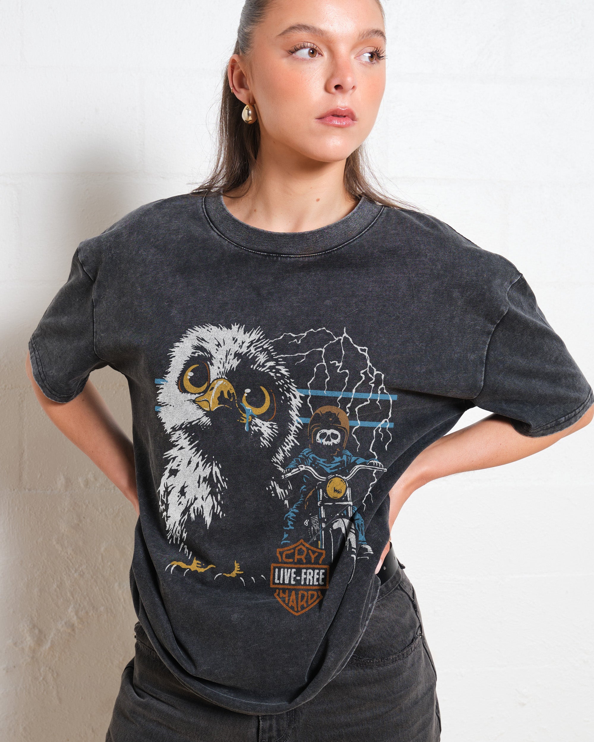 Live Free Cry Hard Wash Tee Online Australia