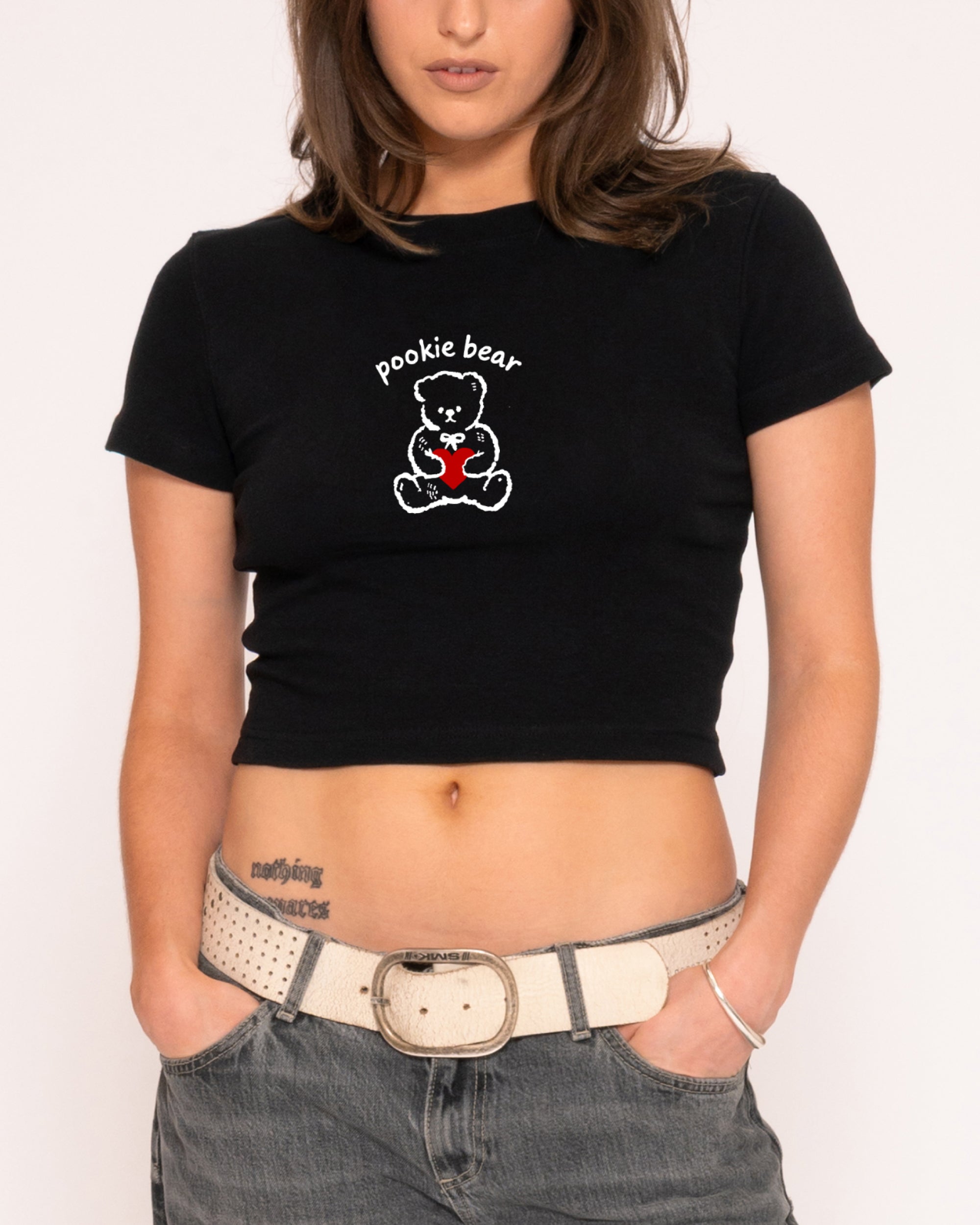 Pookie Bear Black Baby Tee