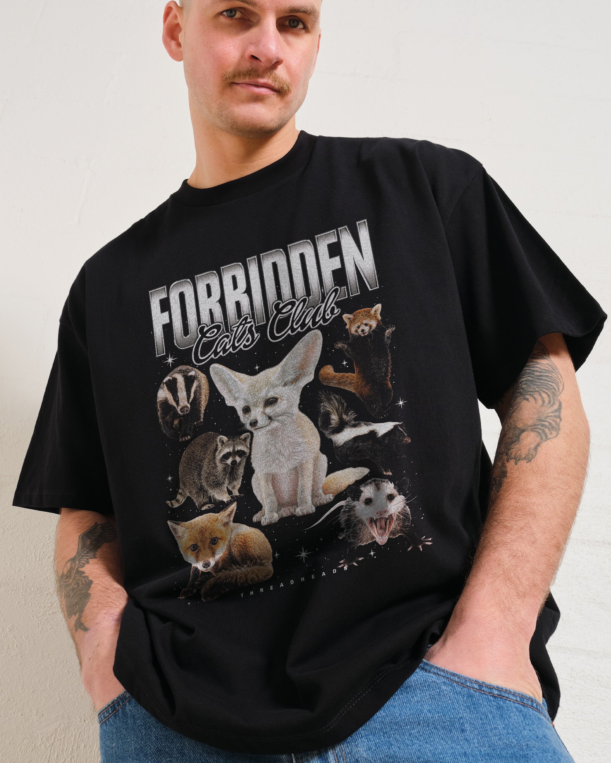 Forbidden Cat Club Oversized Tee Australia Online Black