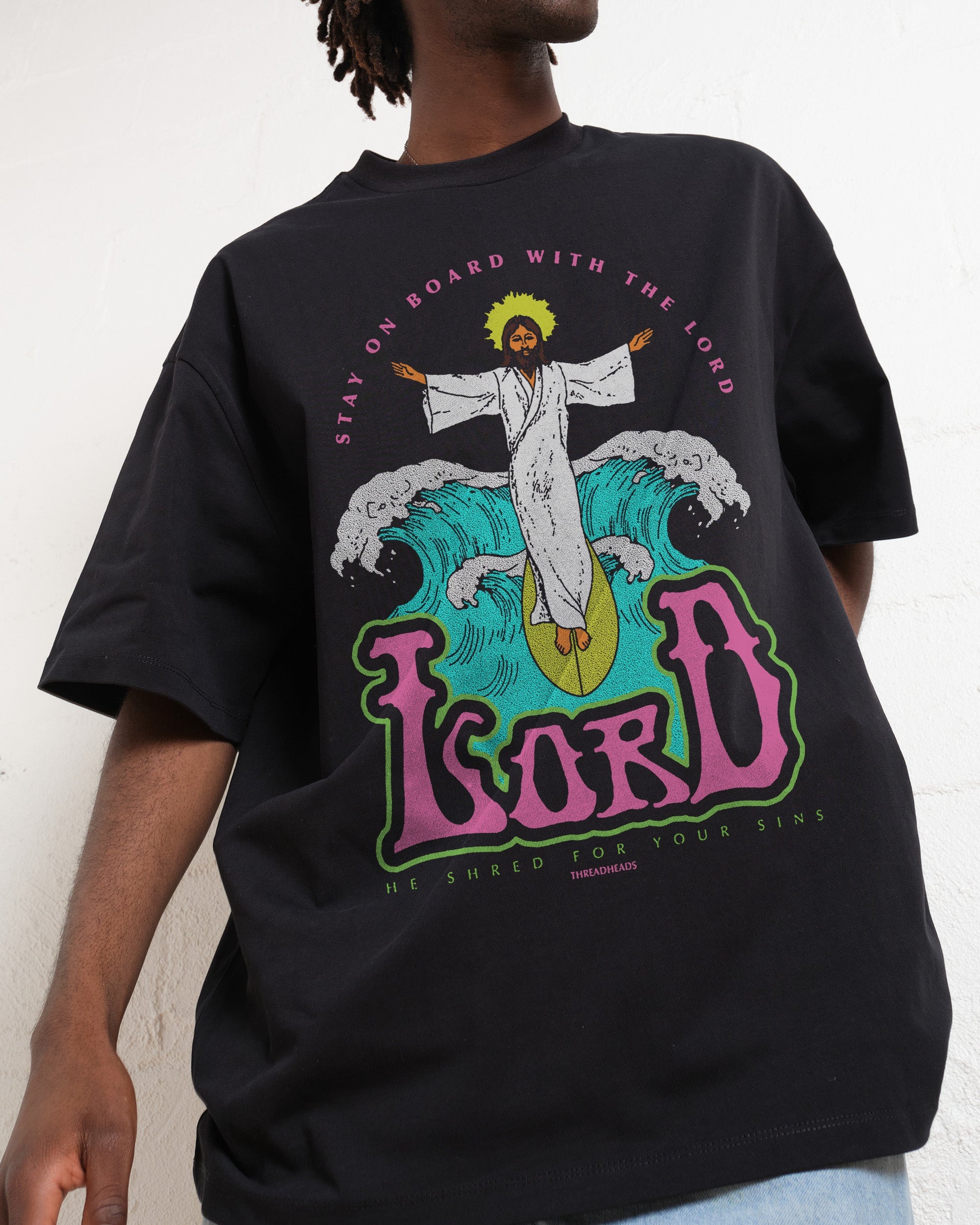 Stay On Board With The Lord Oversized Tee Australia Online Black