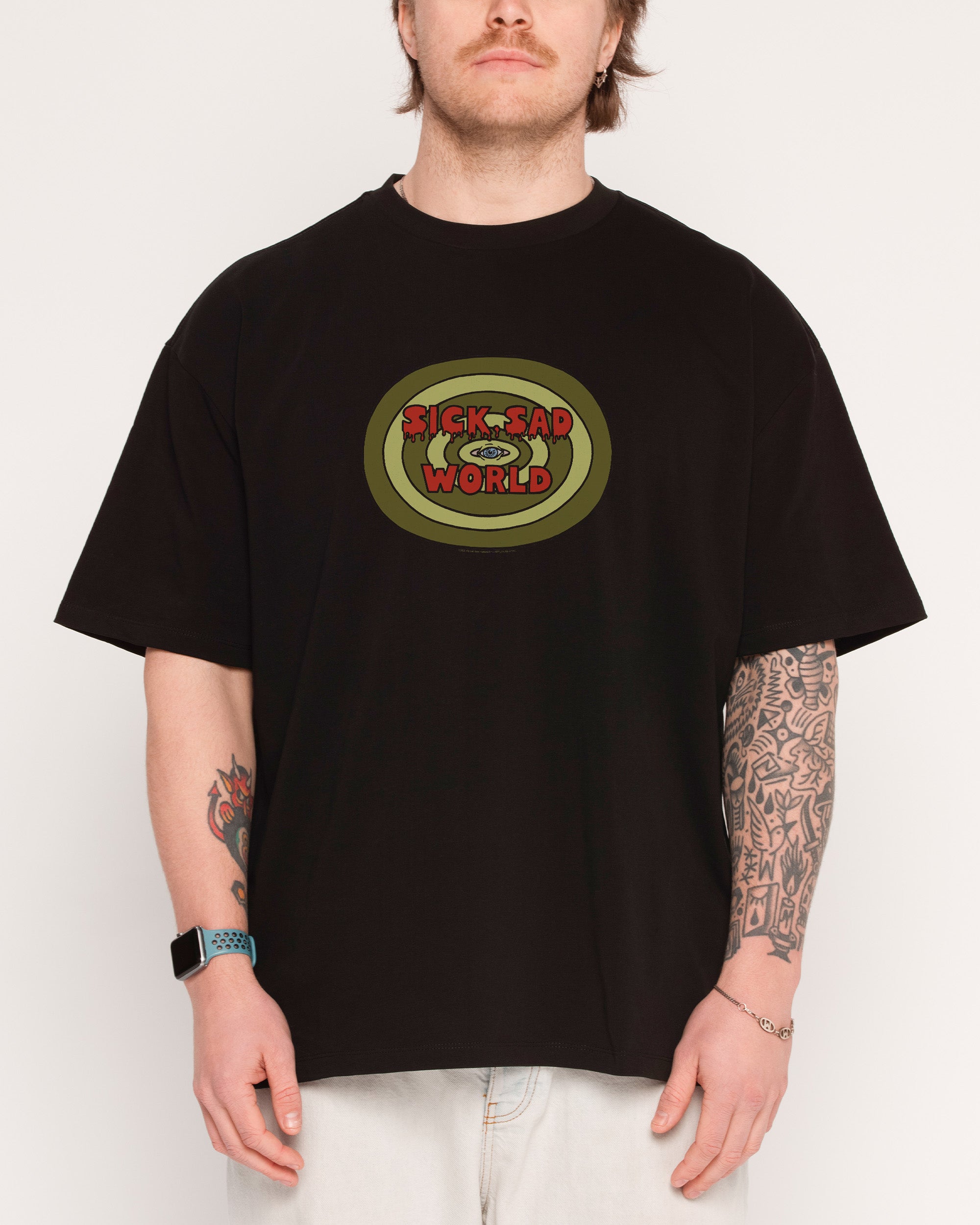 Sick Sad World Black Oversized Tee