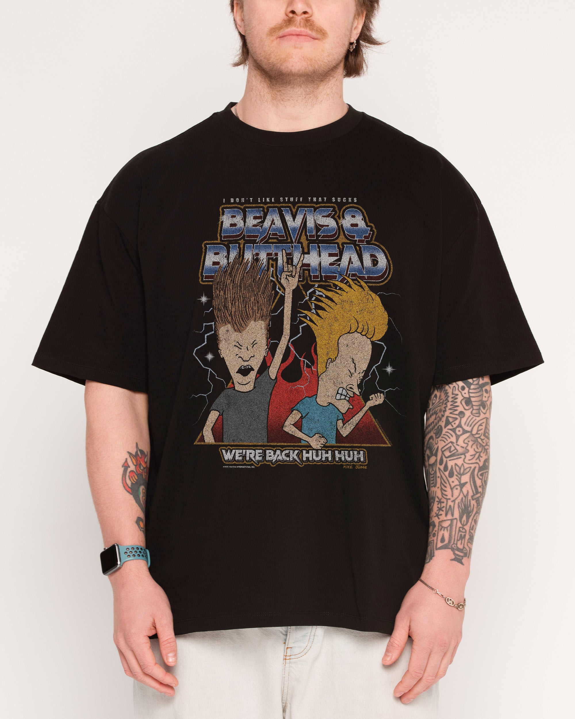 Heh Heh Metalheads Black Oversized Tee