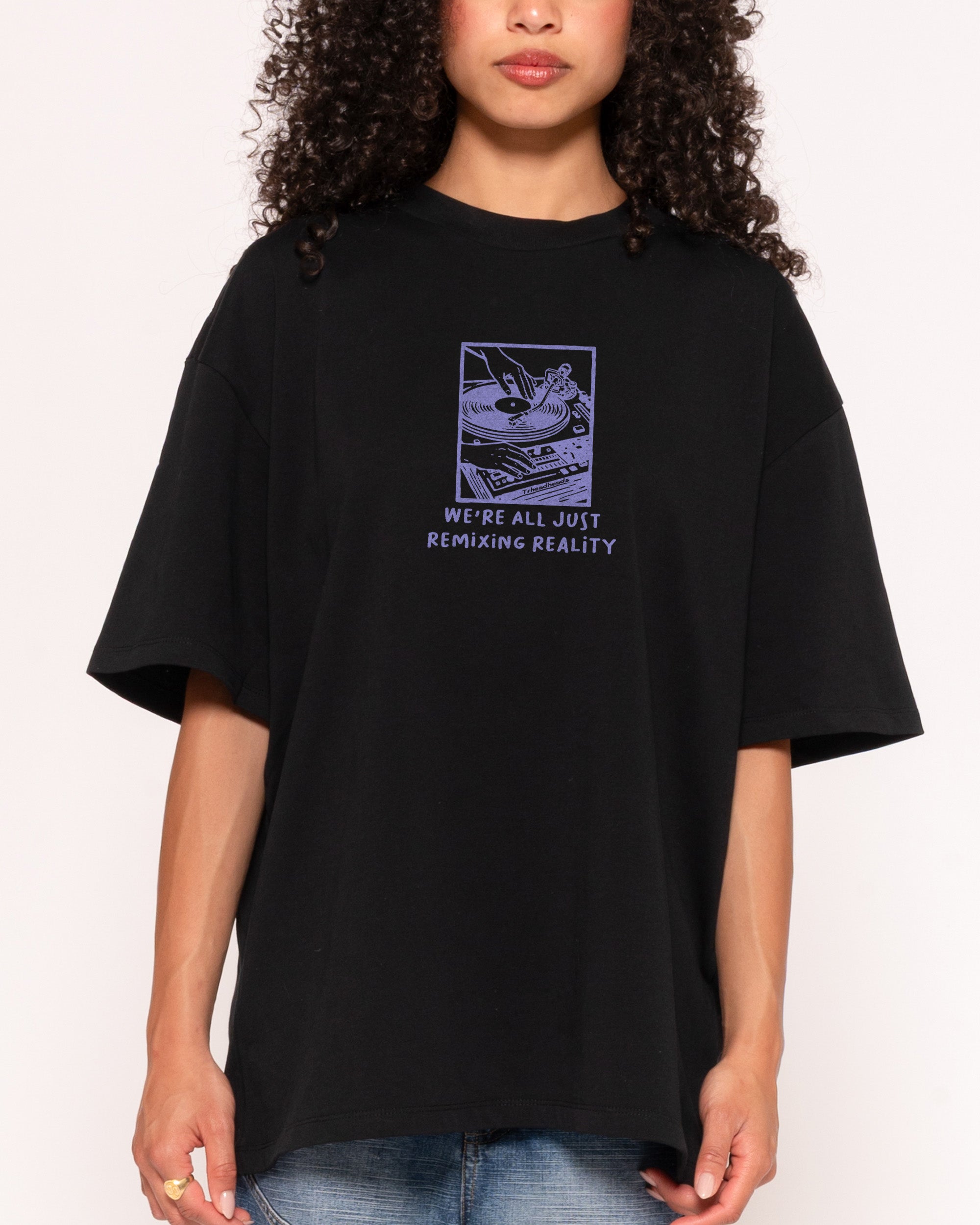 Remixing Reality Black Oversized Tee