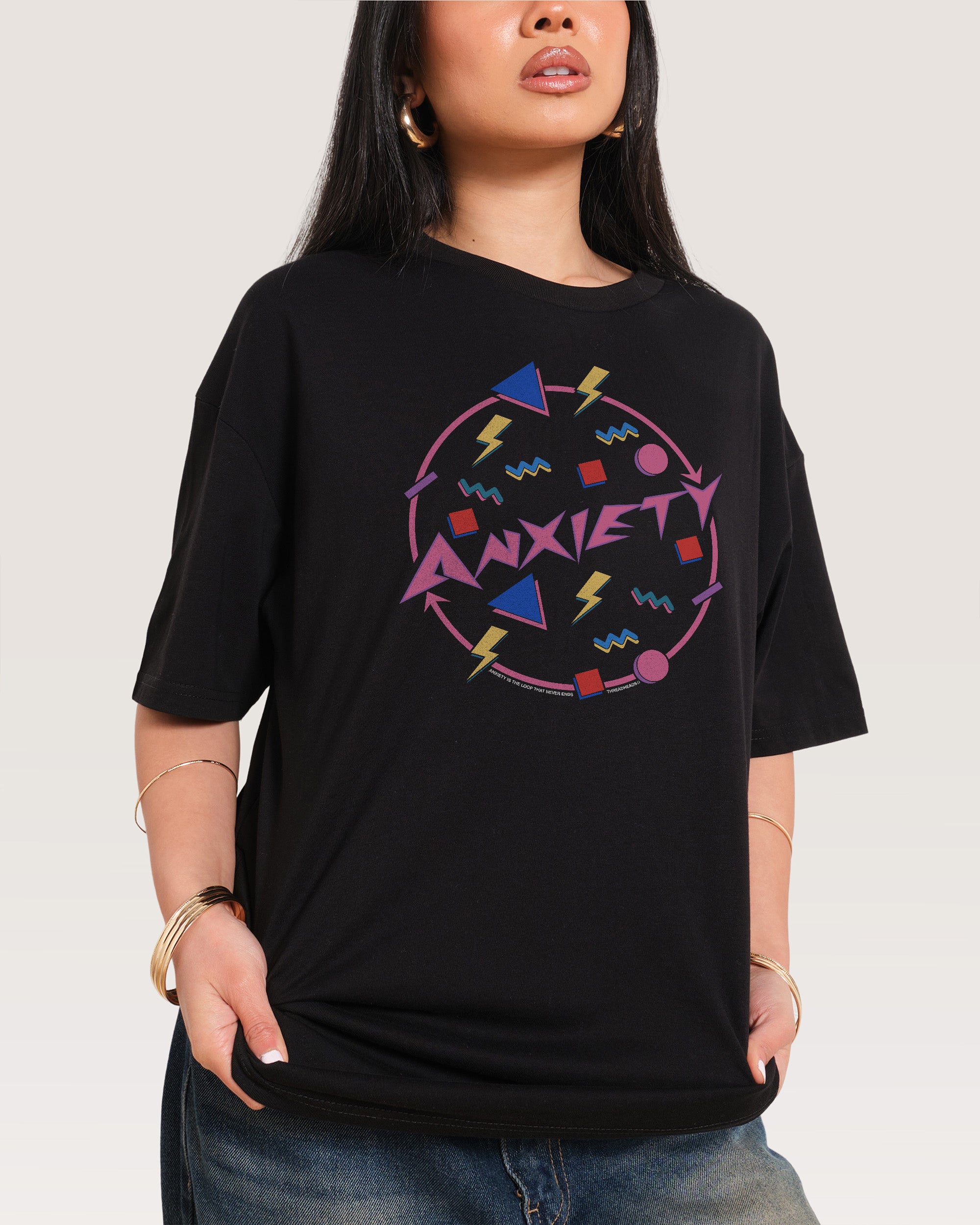 Anxiety Black Oversized Tee