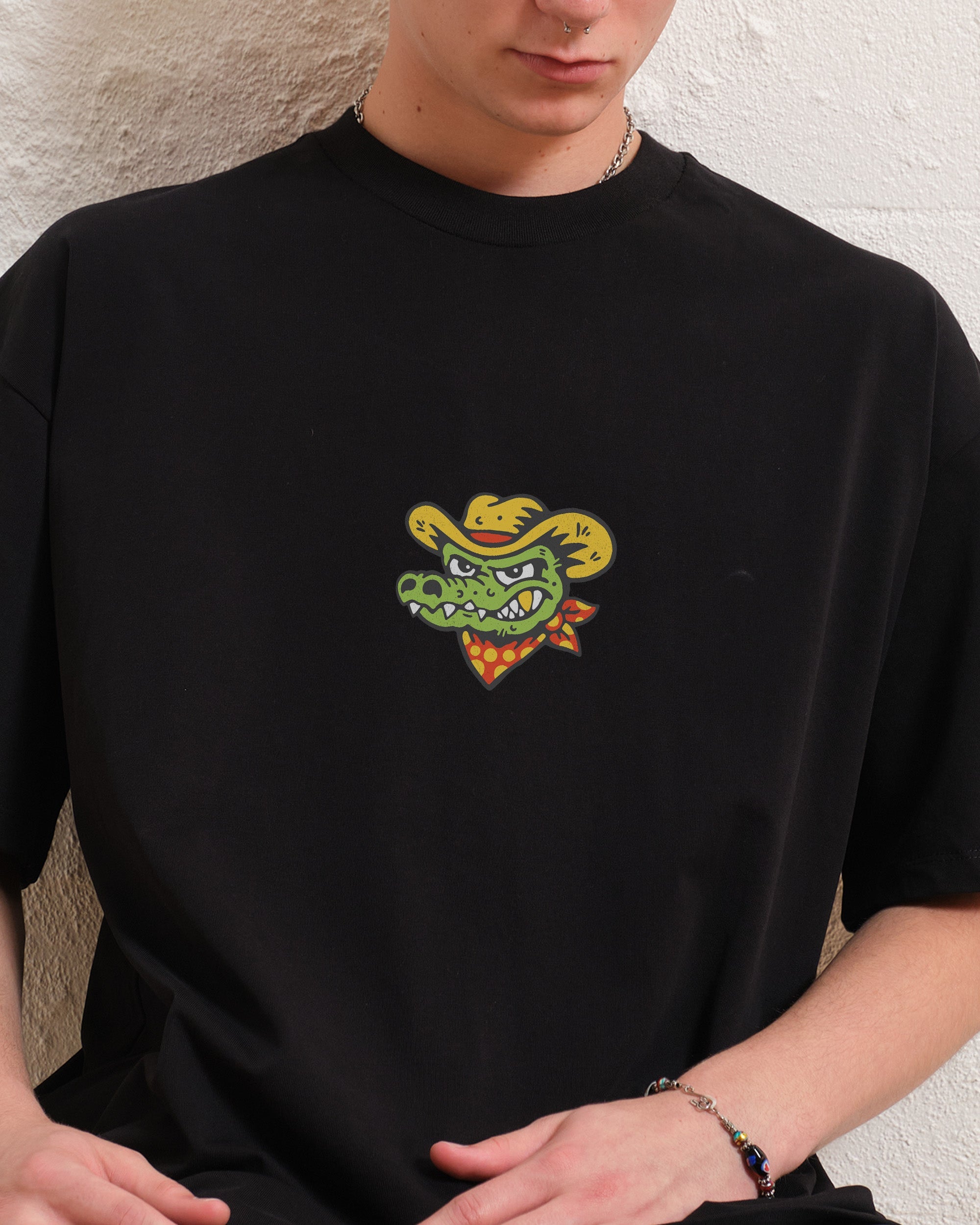 Yee Haw Crocodile Oversized Tee Australia Online Black