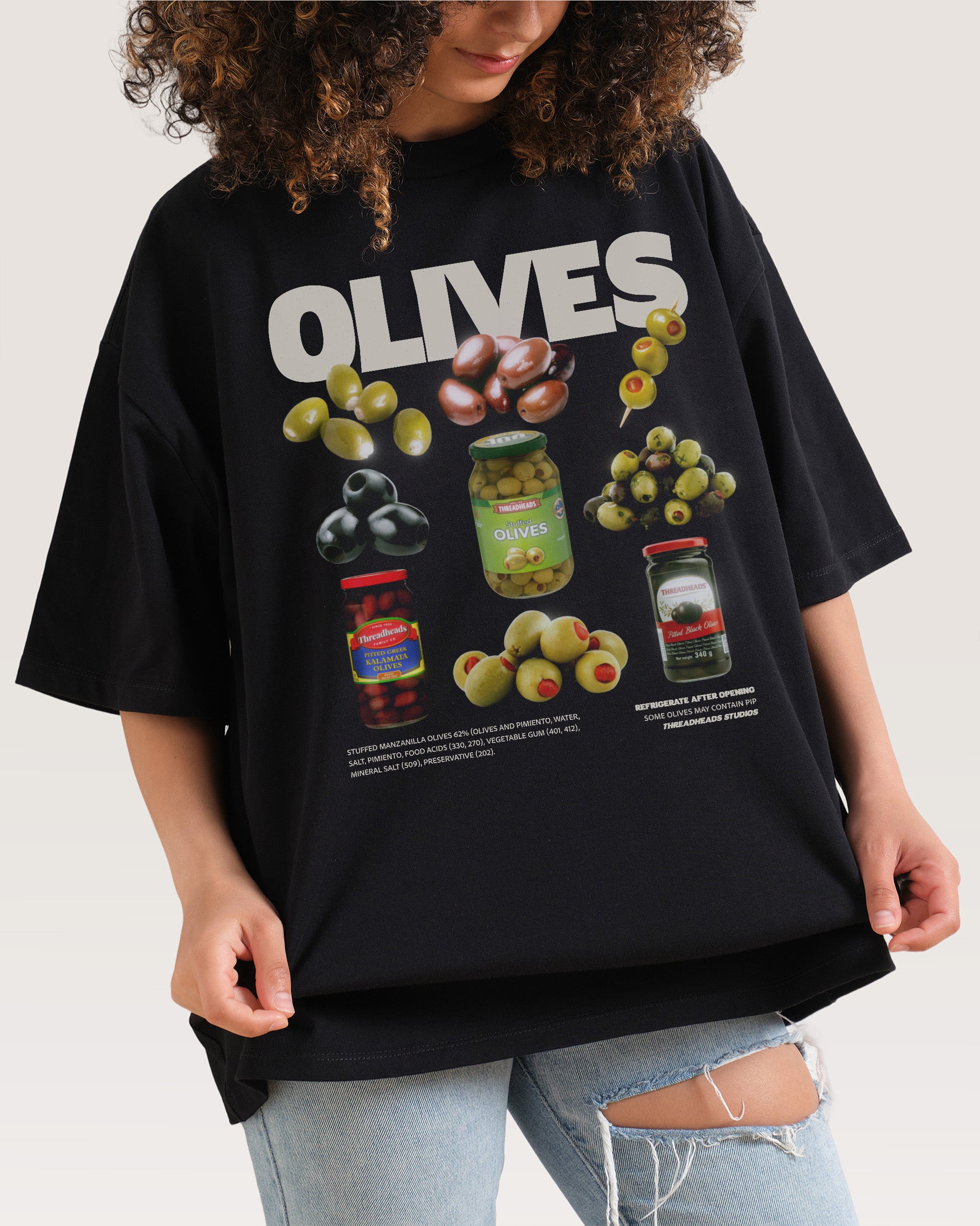 Olives Black Oversized Tee