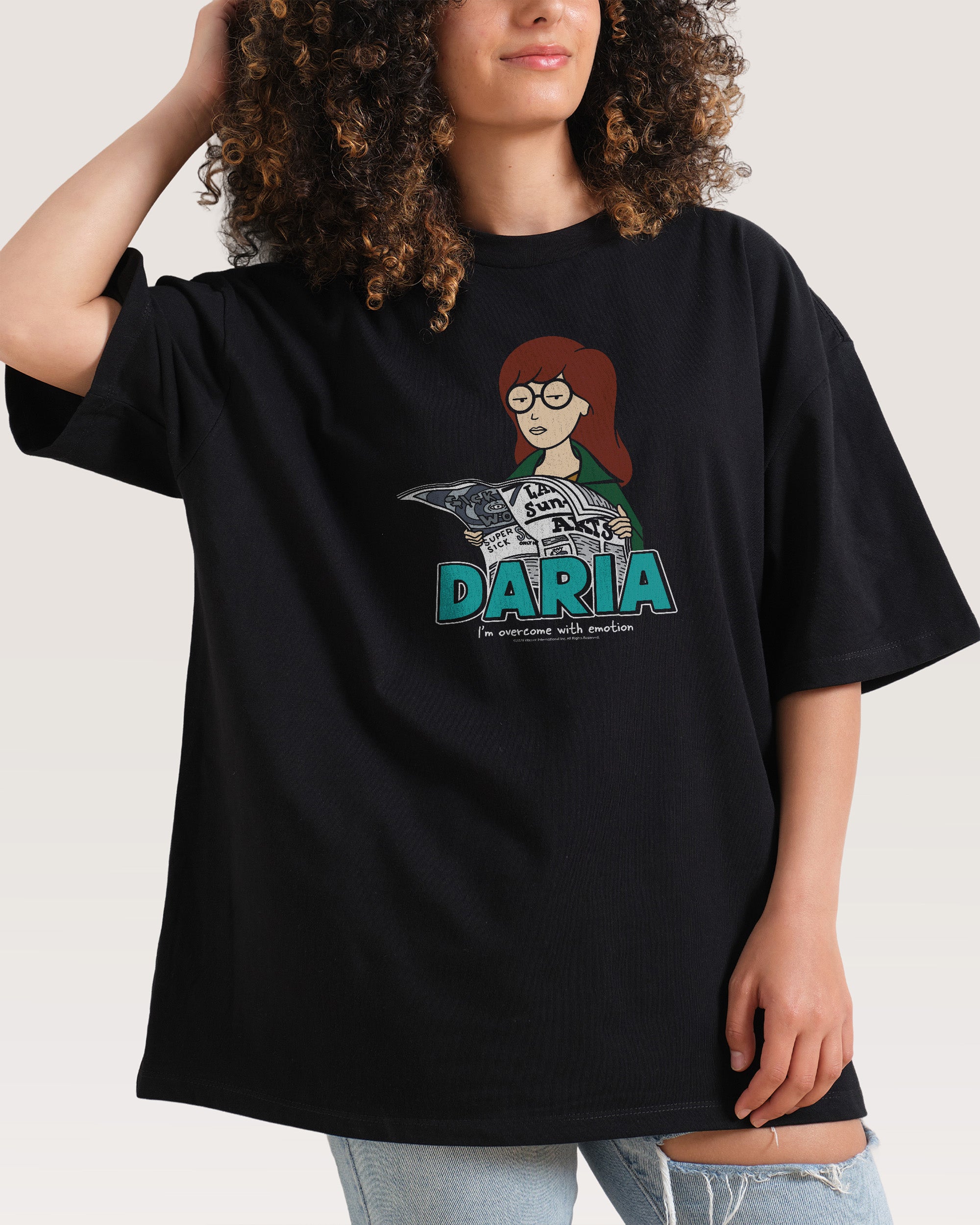 I’m Overcome with Emotion Black Oversized Tee