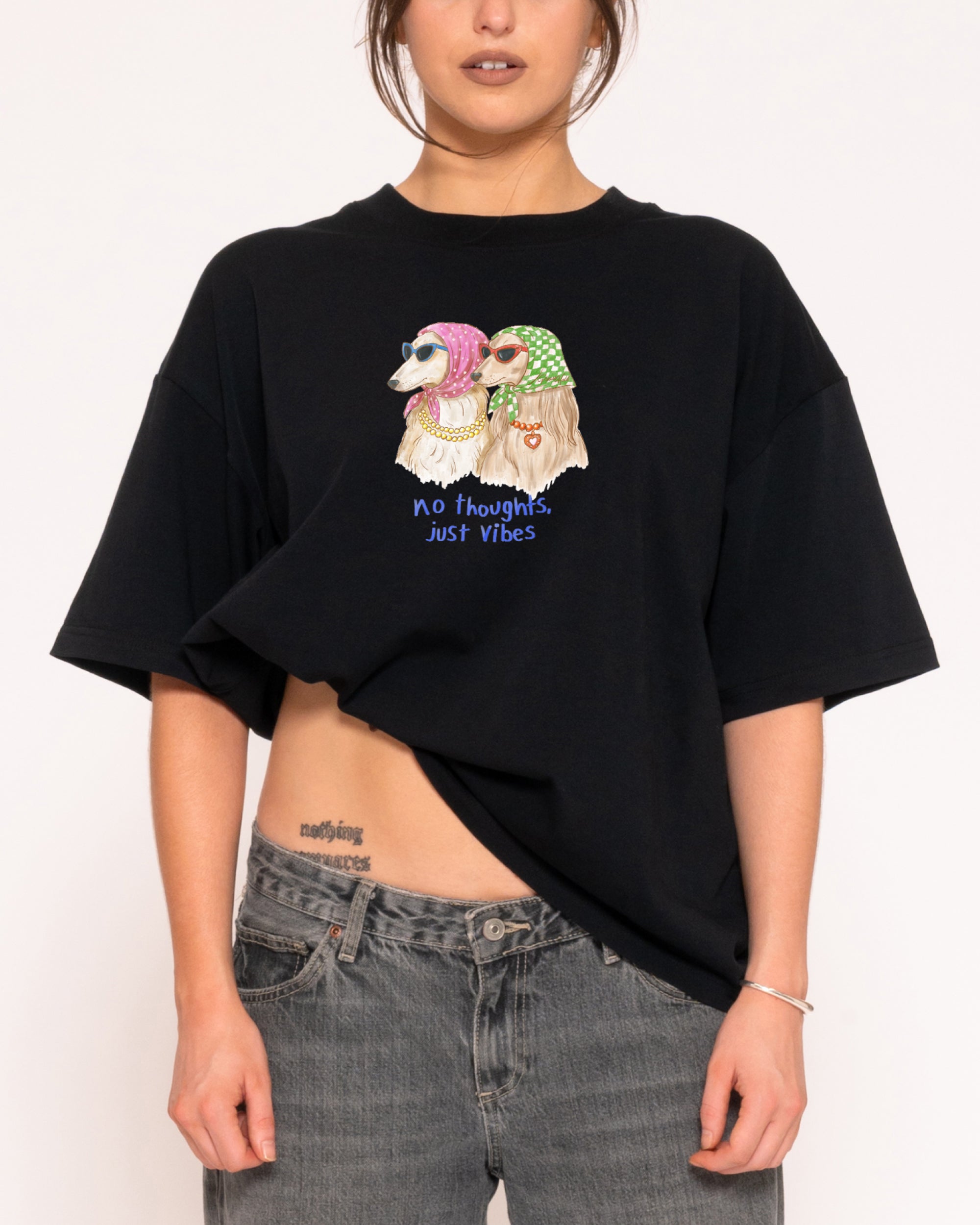 No Thoughts, Just Vibes Boxy Crop Tee | Threadheads Australia