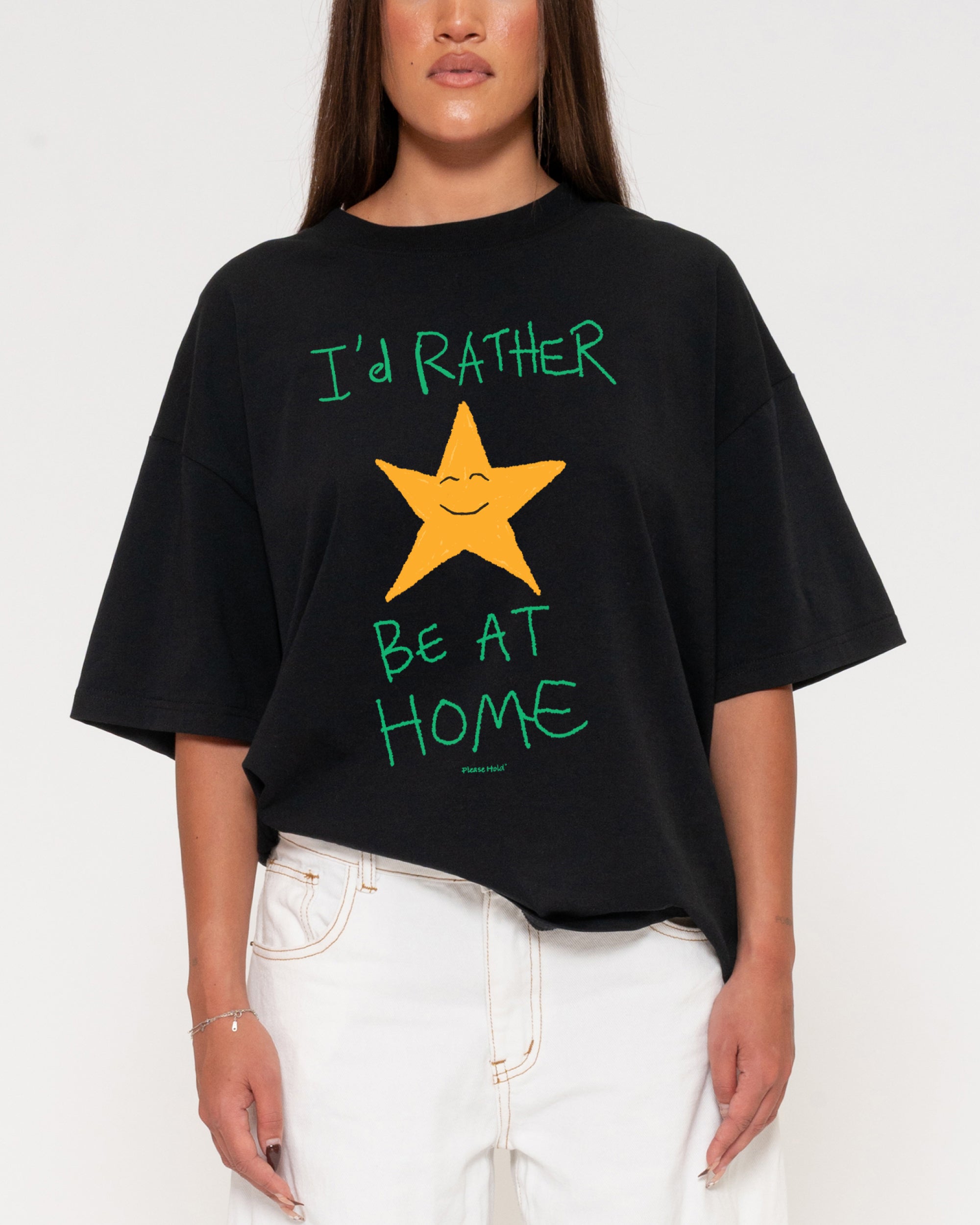 I'd Rather Be At Home Boxy Crop Tee