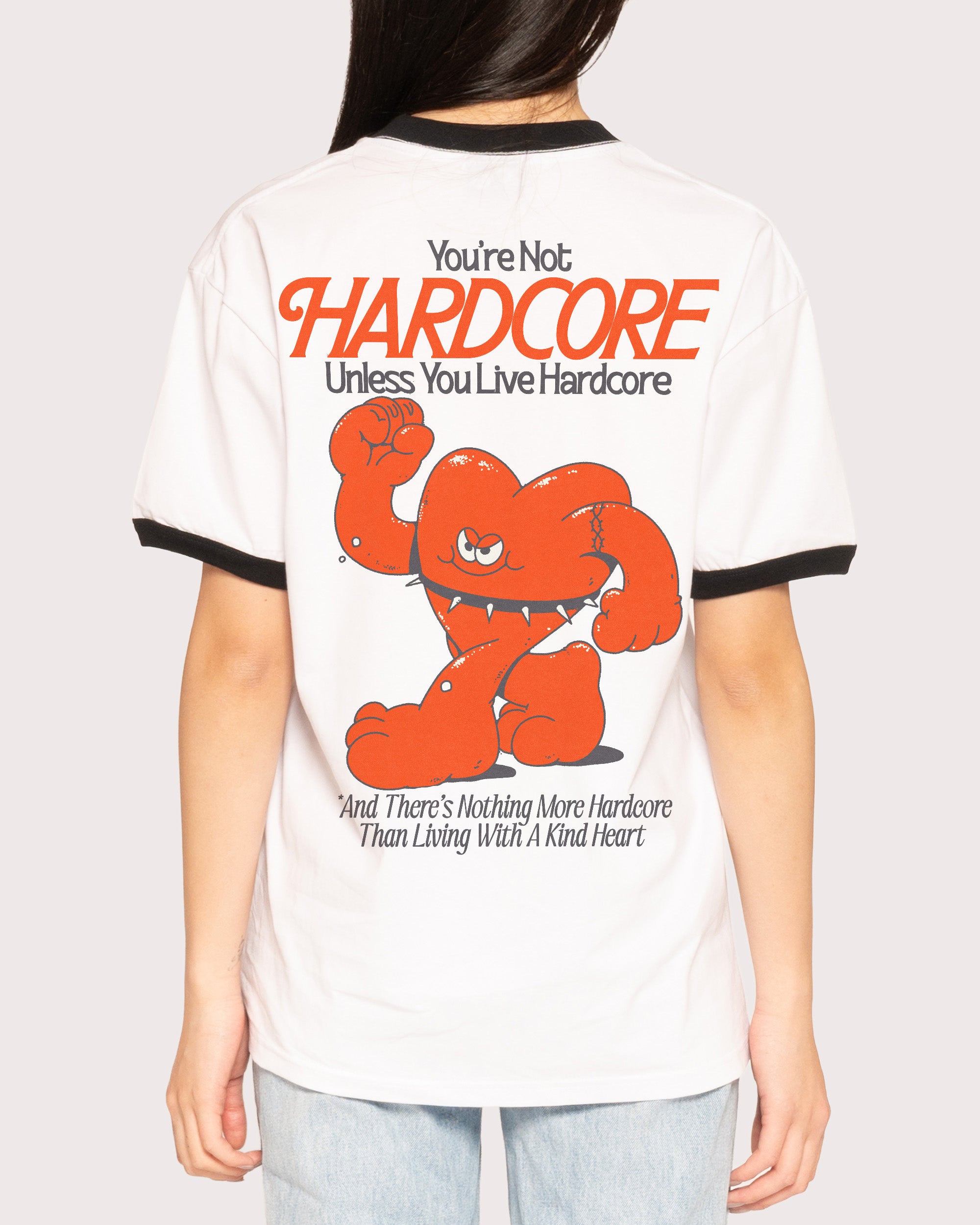 Hardcore Heartcore Black Ringer T-Shirt