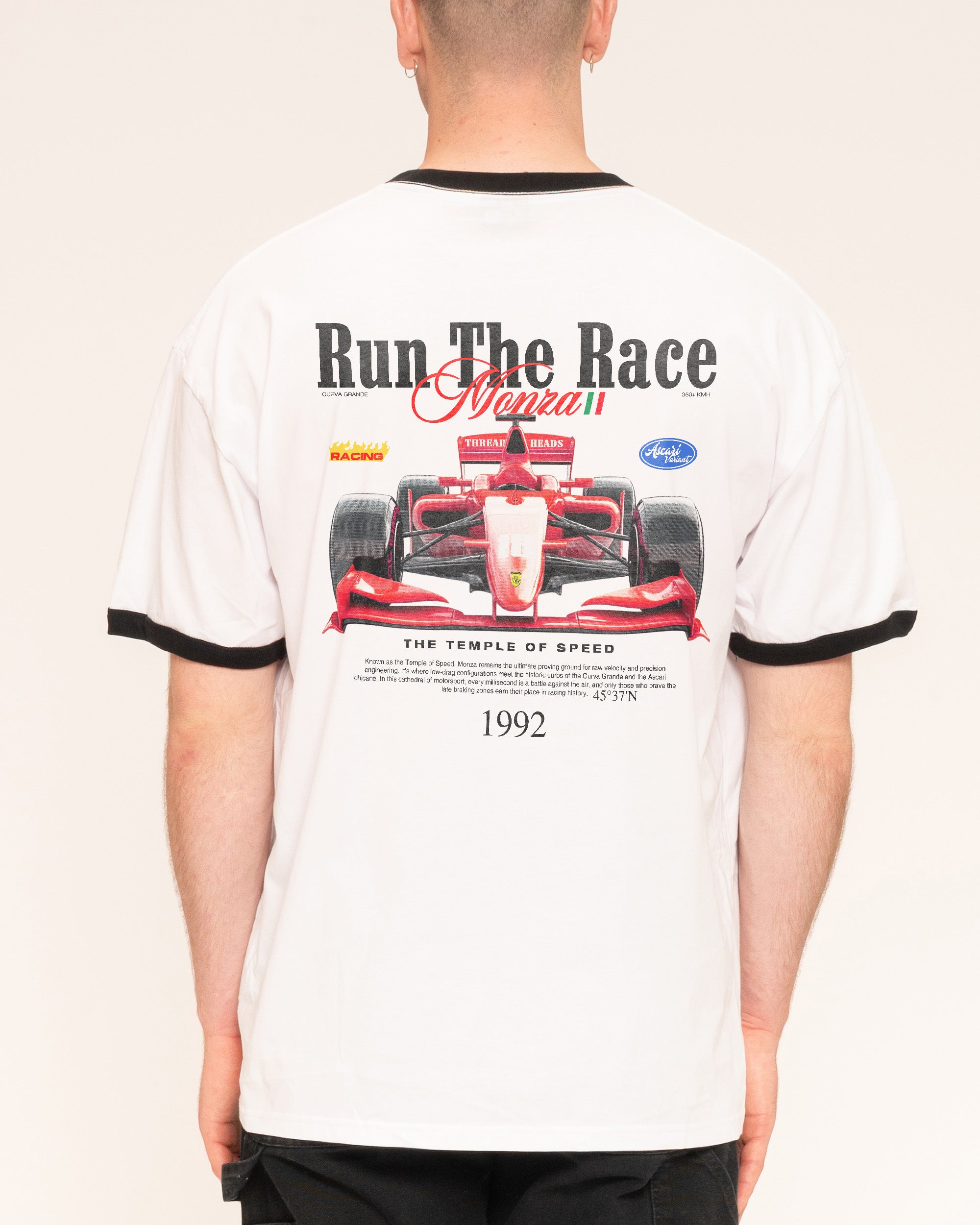 Run the Race Black Ringer T-Shirt