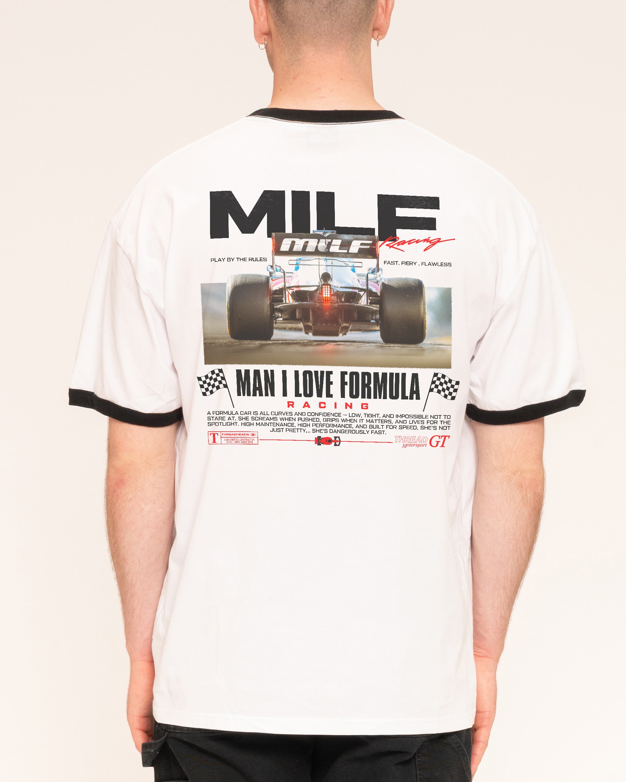 MILF Racing Black Ringer T-Shirt