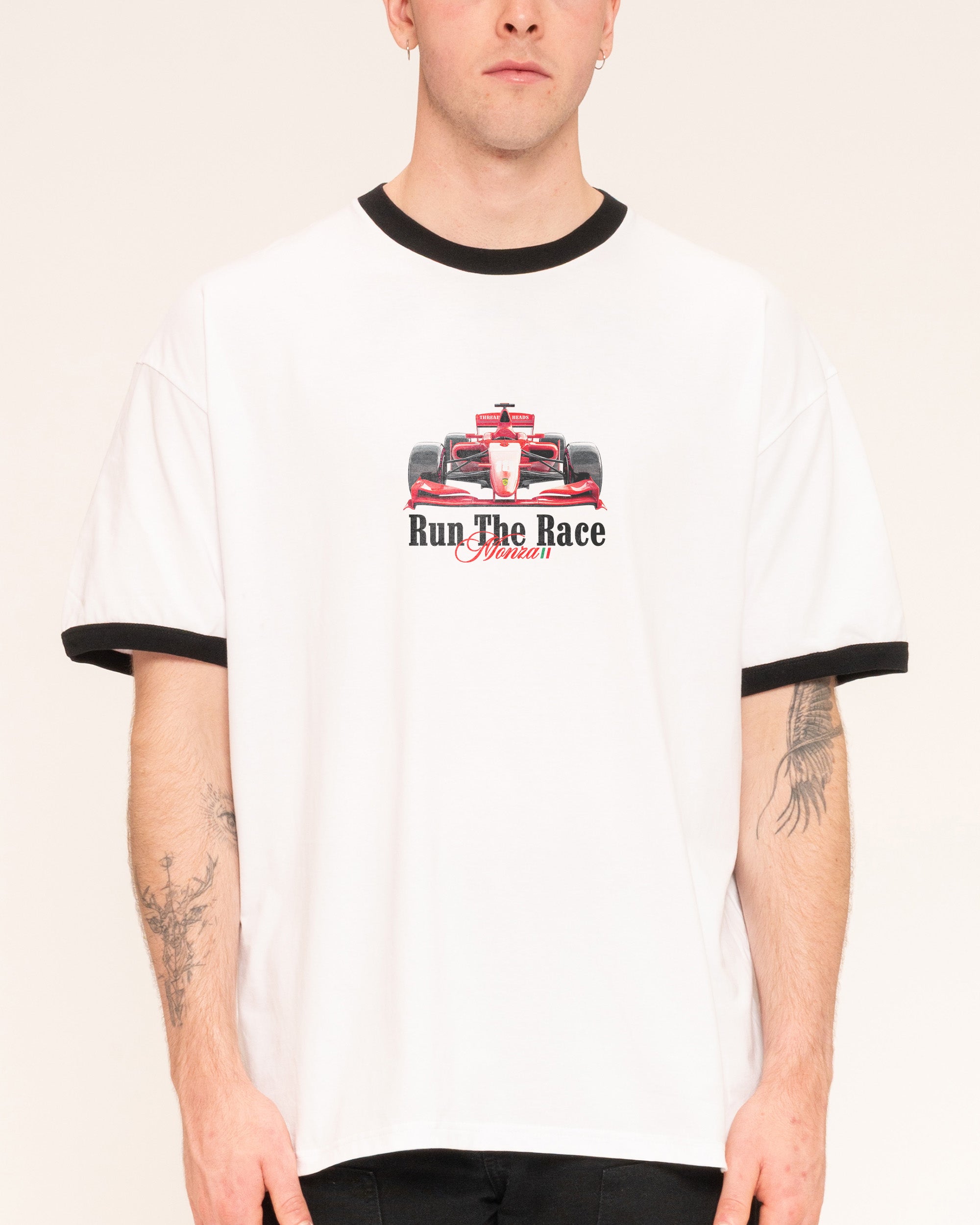 Run the Race Black Ringer T-Shirt