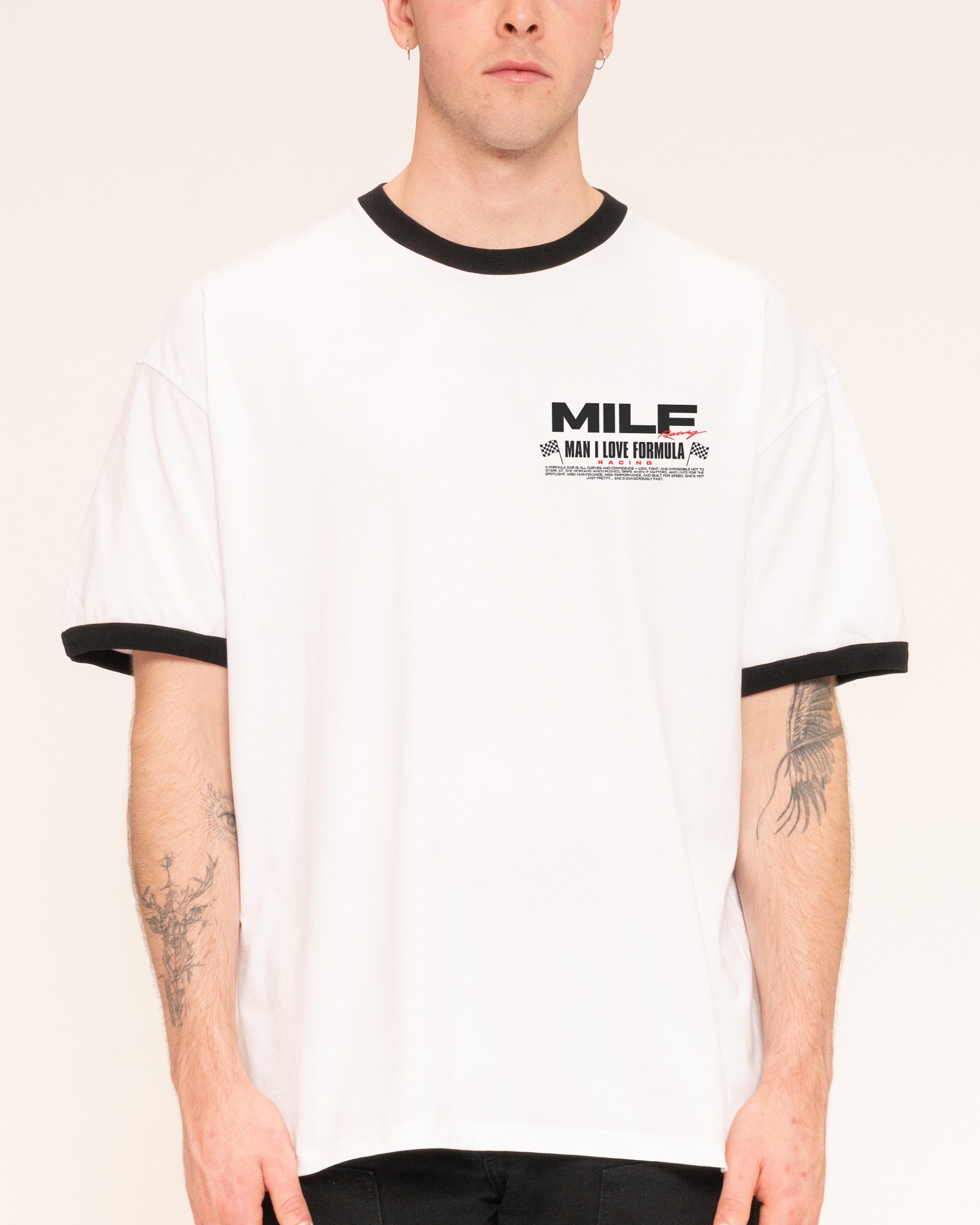 MILF Racing Black Ringer T-Shirt