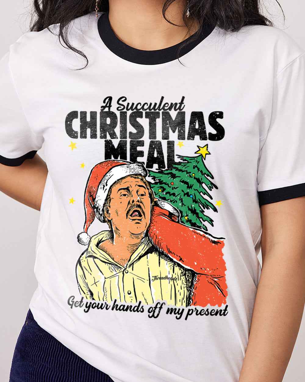 Succulent Chinese Christmas T-Shirt Australia Online Black Ringer