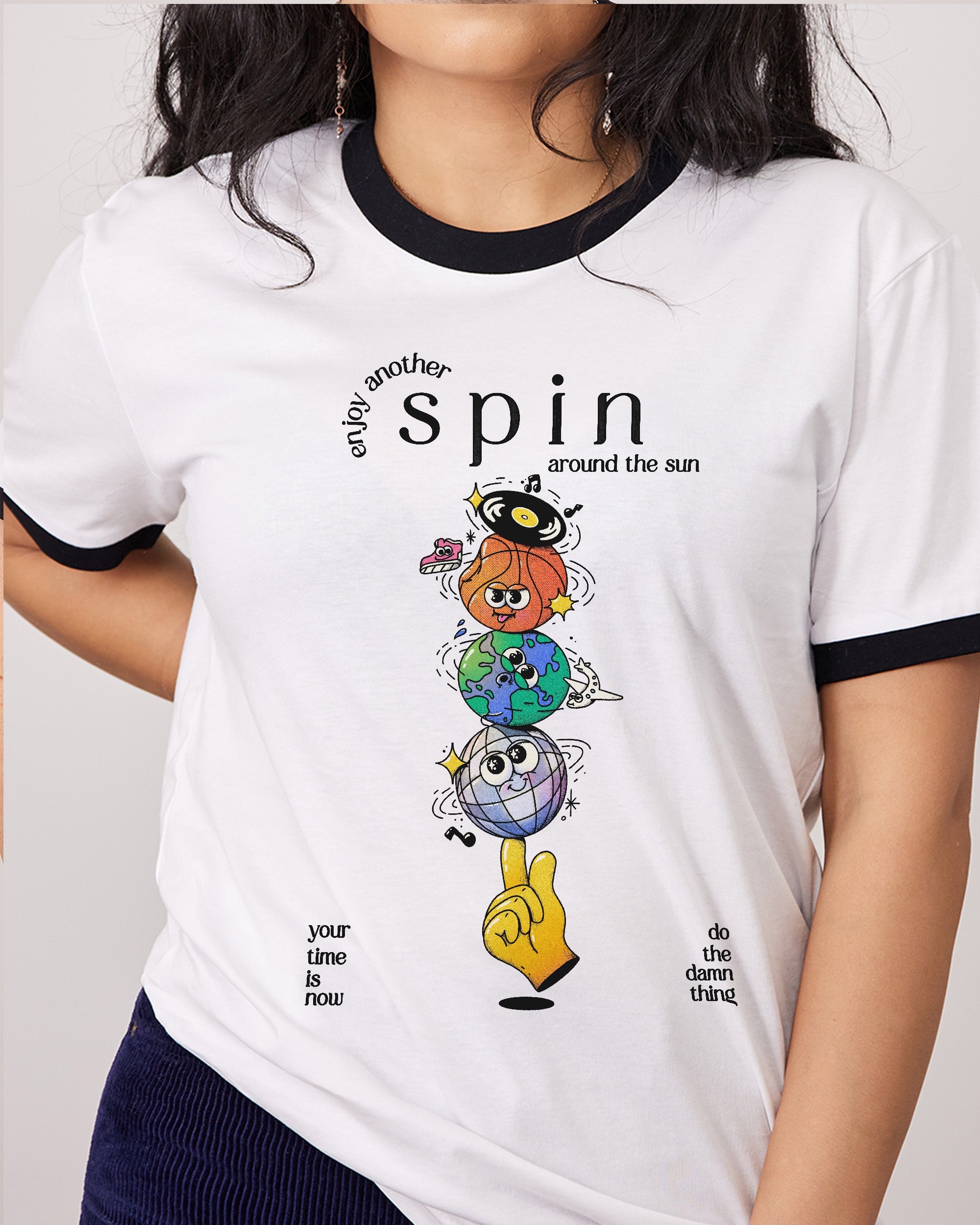 Spin T-Shirt Australia Online Black Ringer