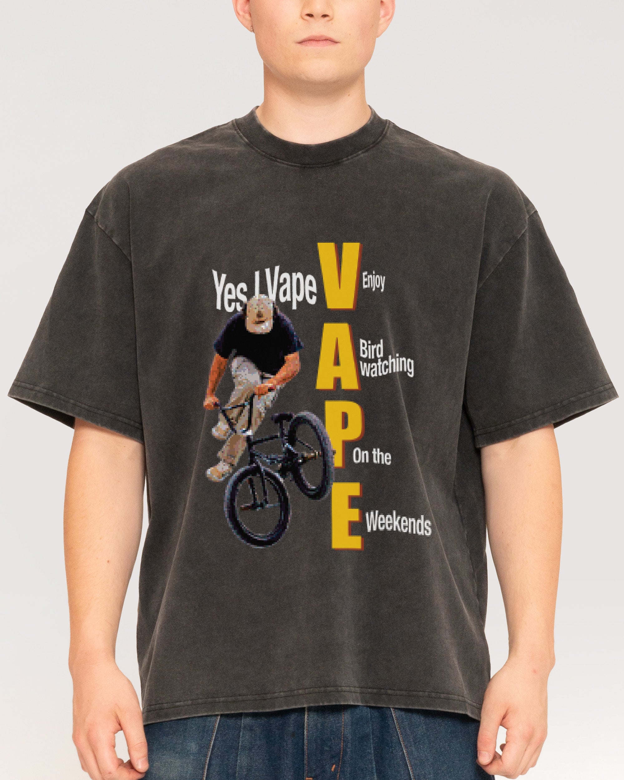 Yes I Vape Black Stone Oversized Tee
