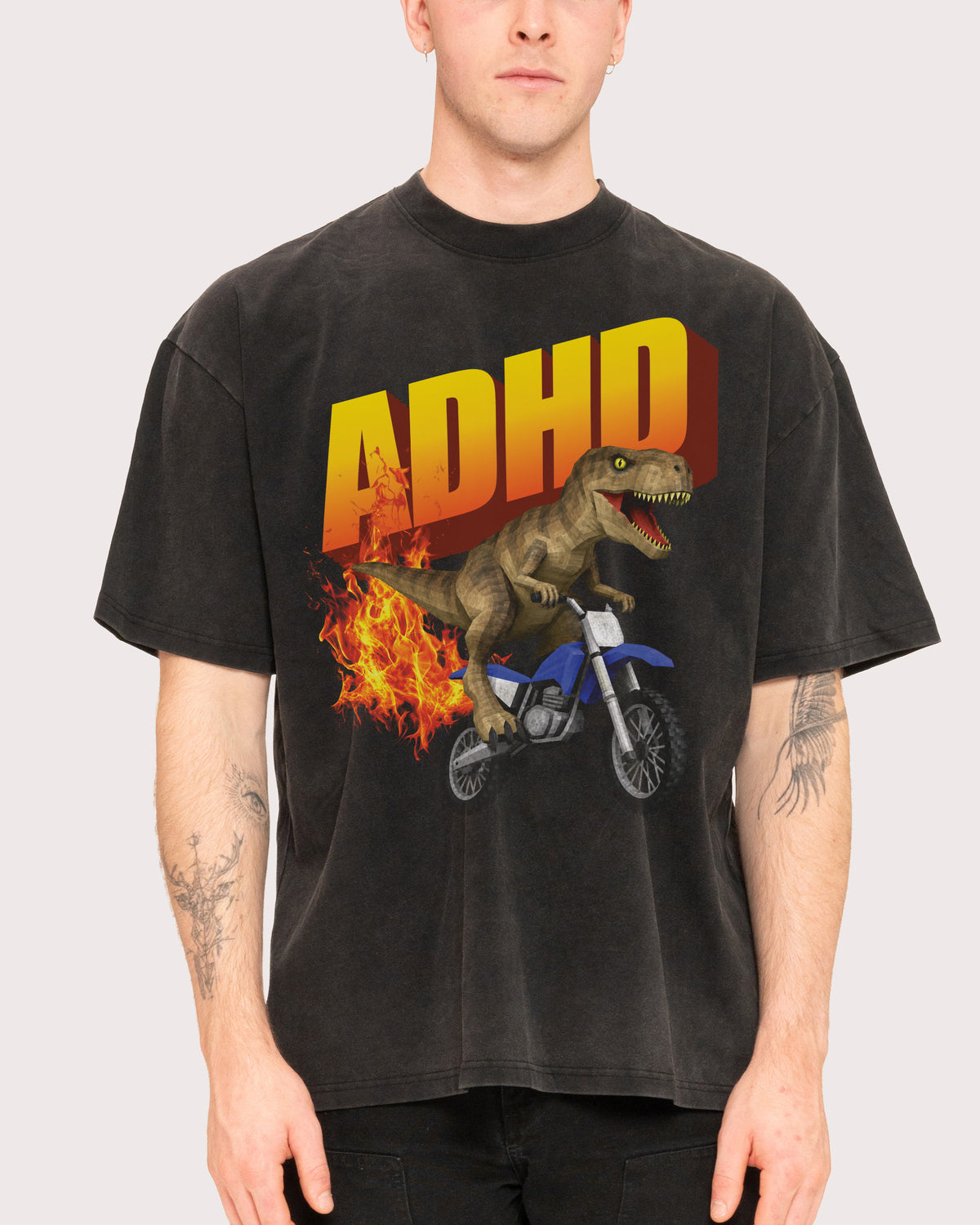 ADHD Black Stone Oversized Tee