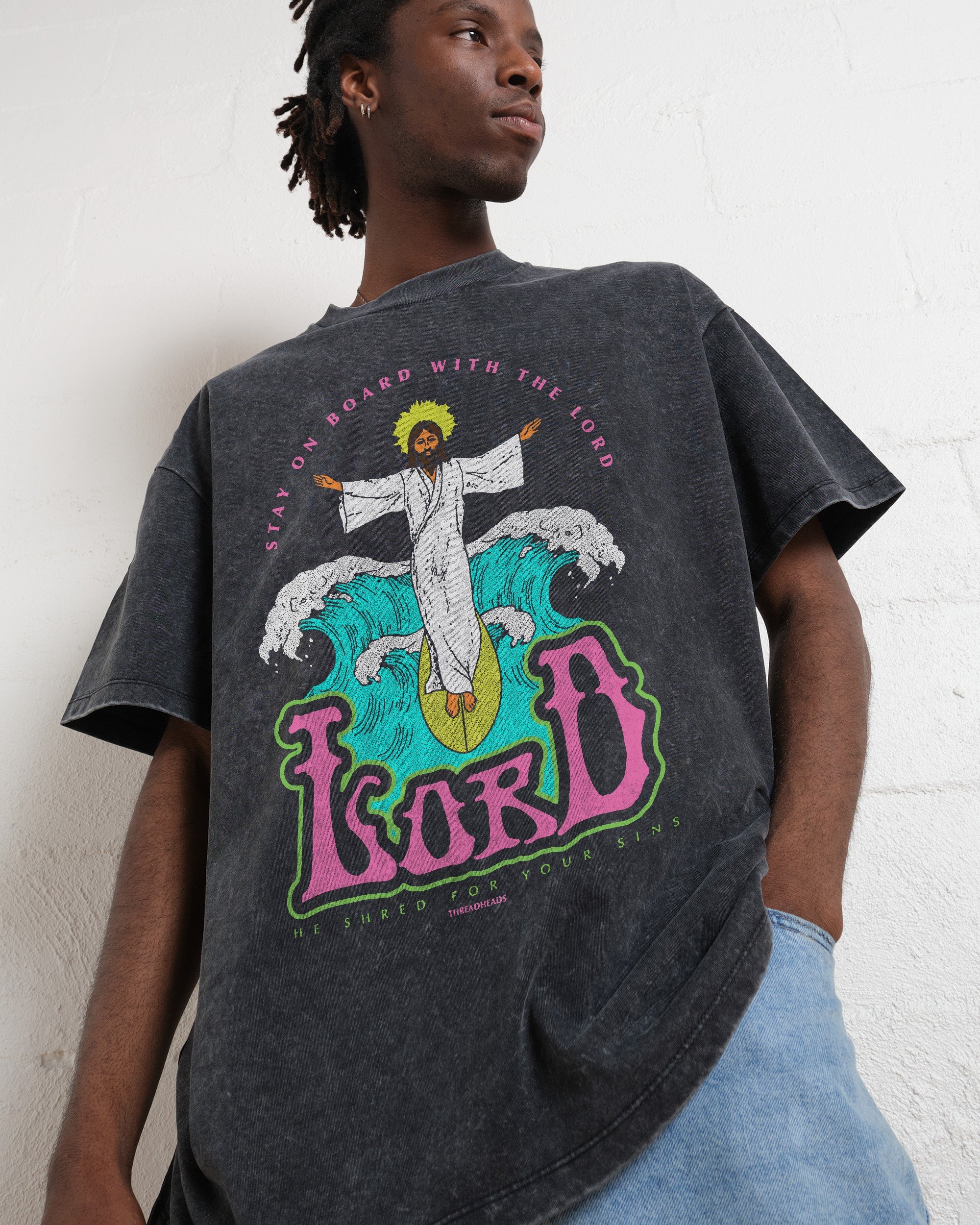 Stay On Board With The Lord Wash Tee Australia Online Black Stone