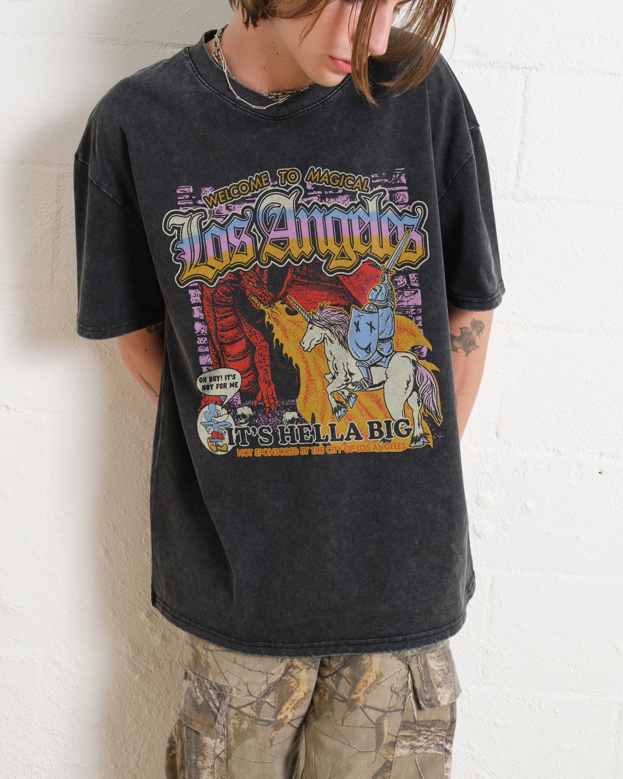 Magical Los Angeles Wash Tee Australia Online Black Stone