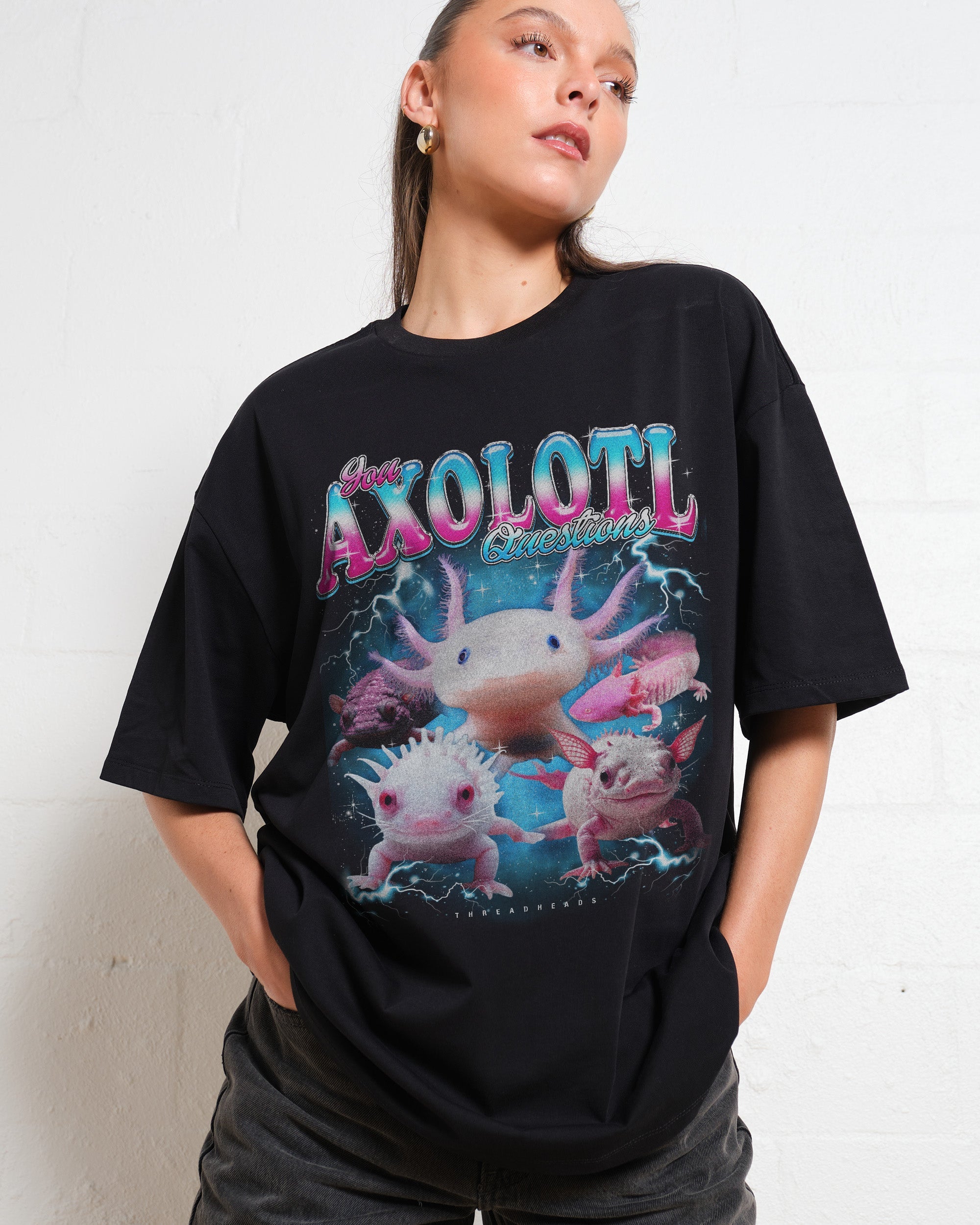 You Axolotl Questions Oversized Tee Australia Online Black