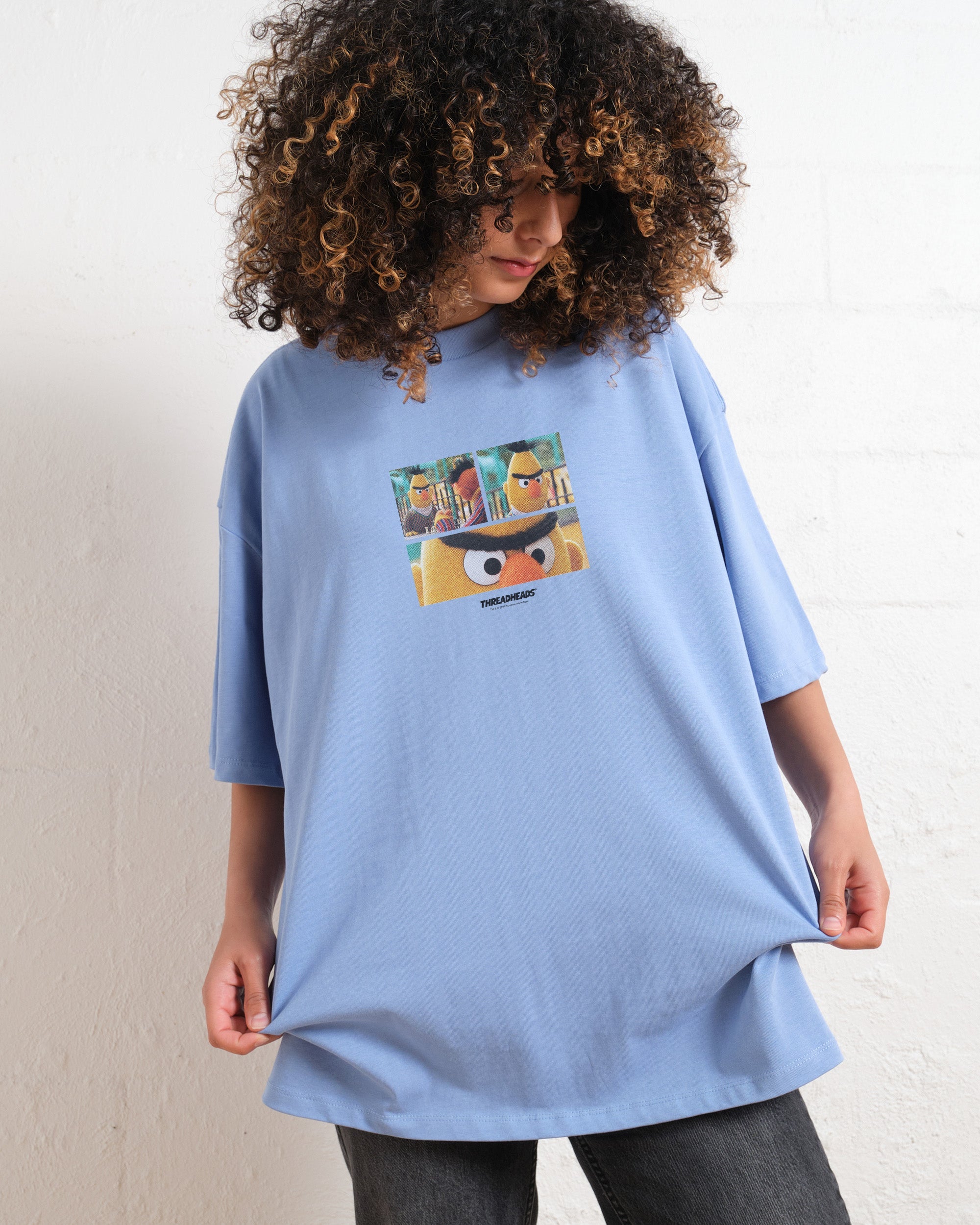 Angry Bert Oversized Tee Australia Online Powder Blue