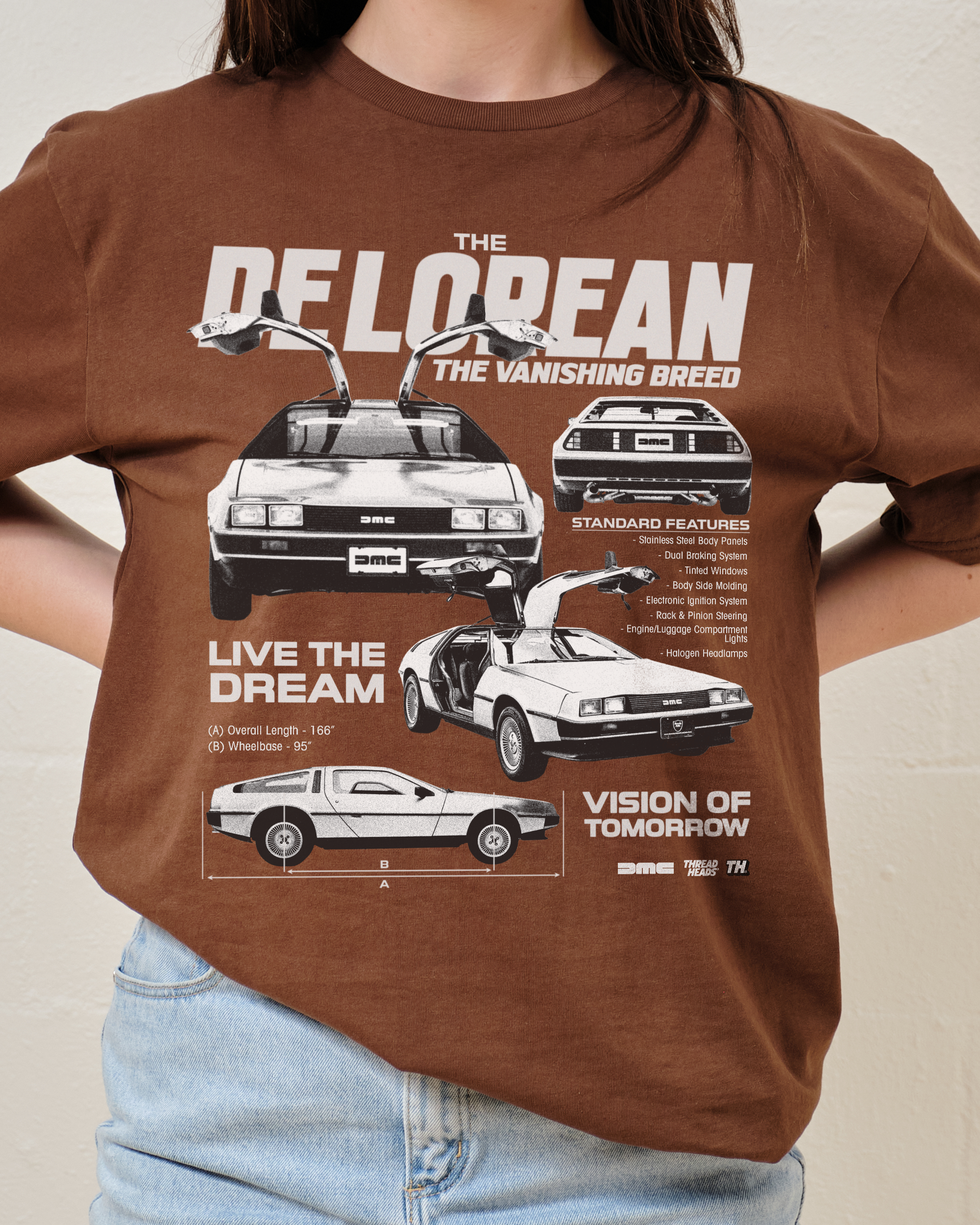 DeLorean Blueprint T-Shirt Australia Online Brown