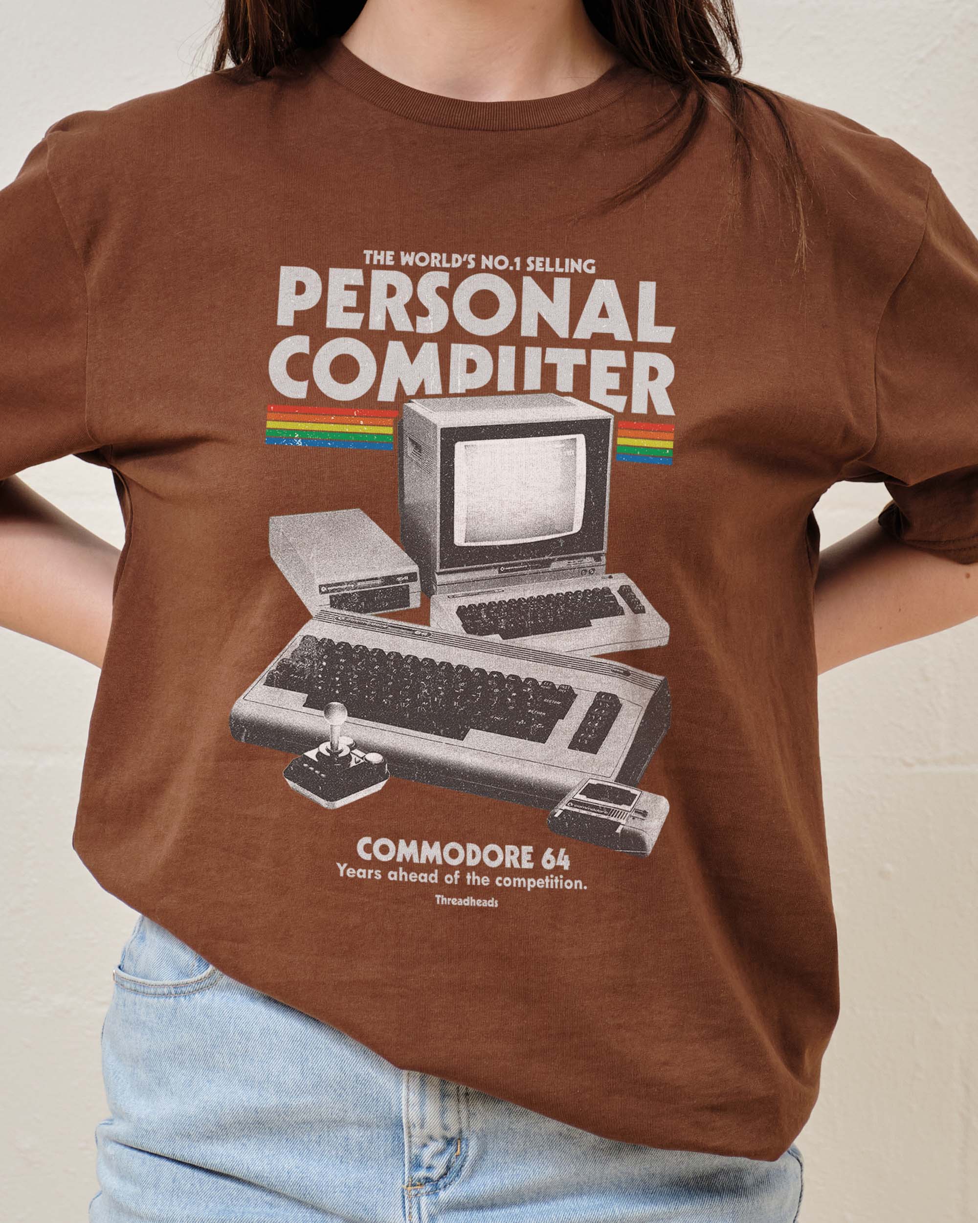 Retro Commodore 64 T-Shirt Australia Online Brown